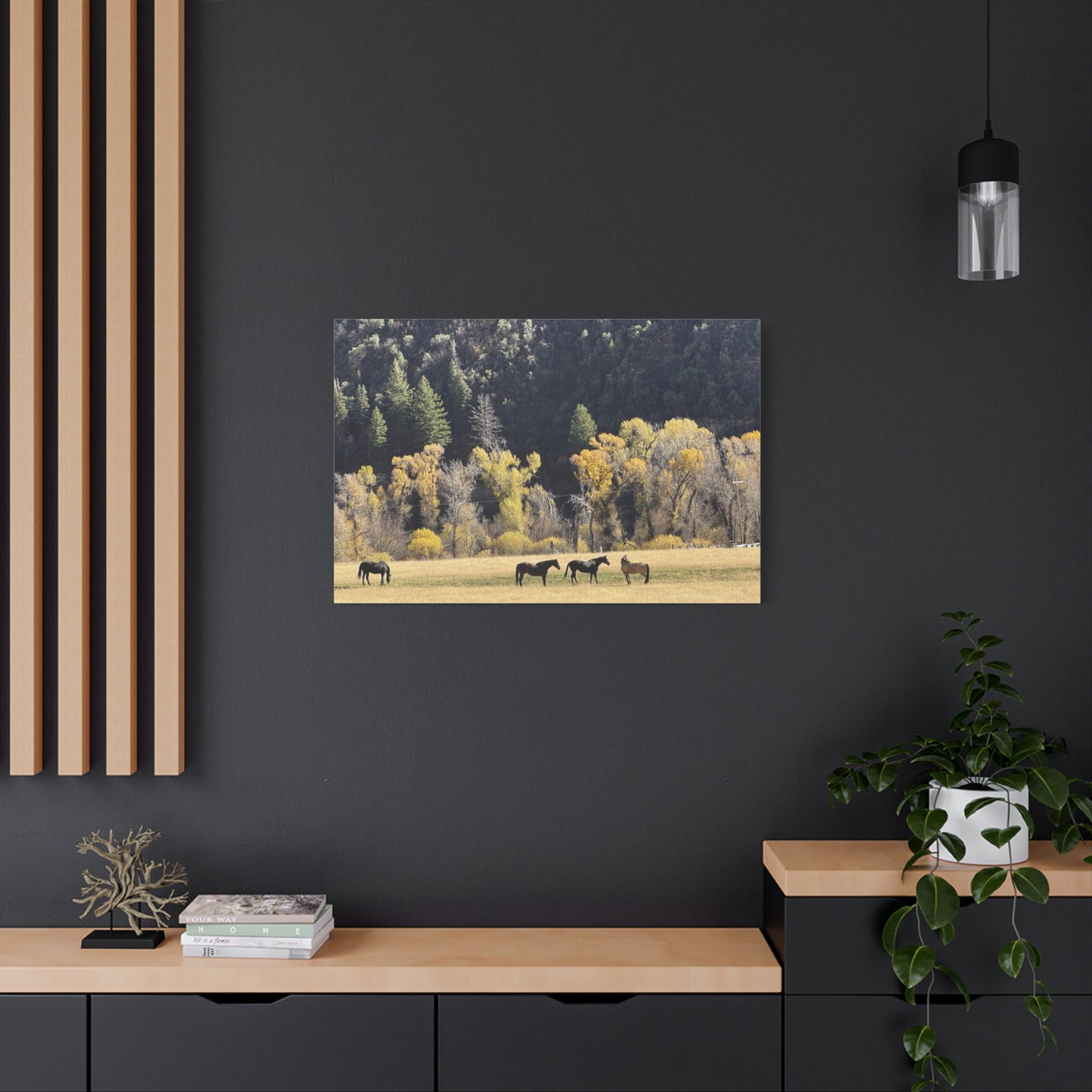 Scenic Horse Canvas Print - Rustic Wall Art for Nature Lovers