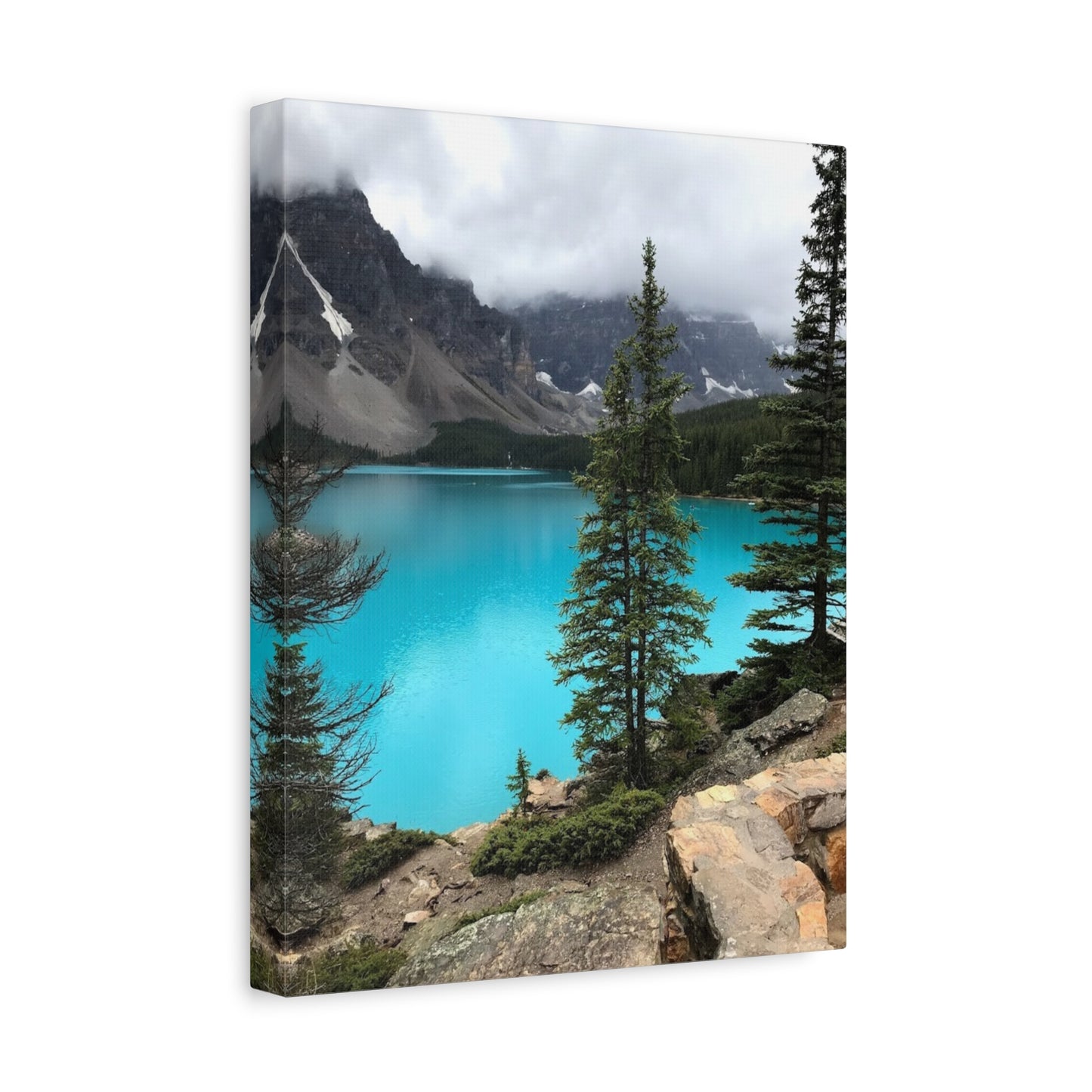 Nature Canvas Print - Tranquil Mountain Lake Art for Home Decor