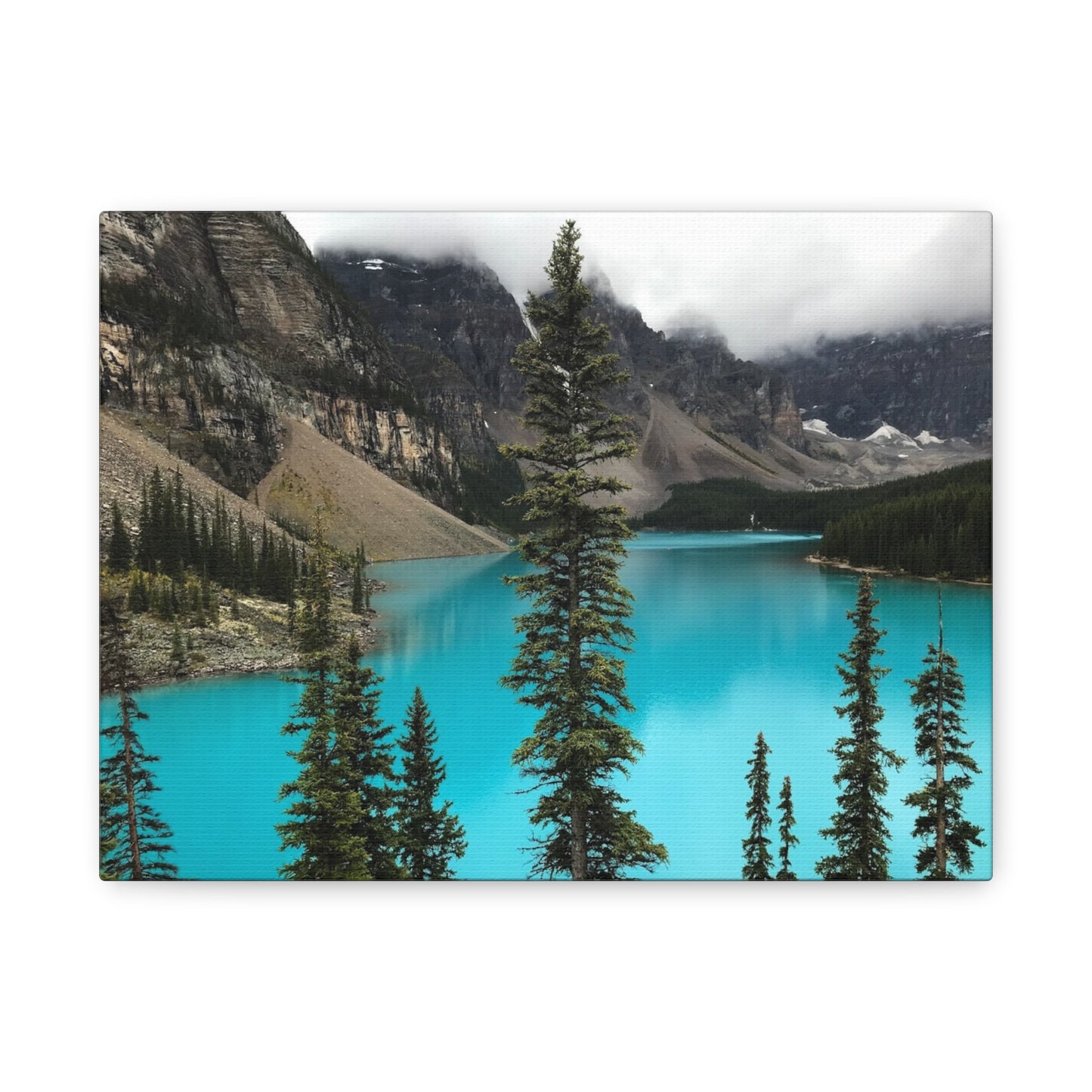 Scenic Landscape Canvas Wall Art - Tranquil Mountain Lake Decor