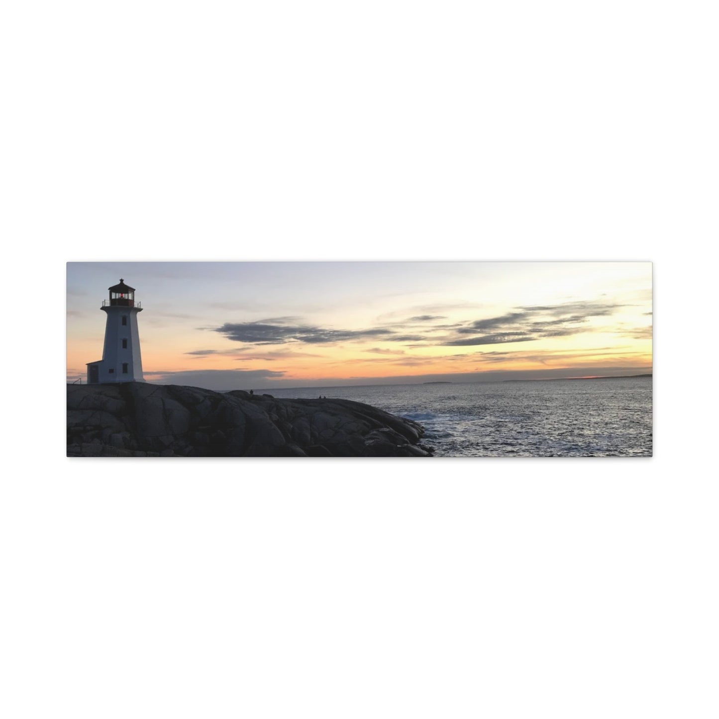 Sunset Lighthouse Canvas Print - Coastal Decor for Beach Lovers Peggys Cove