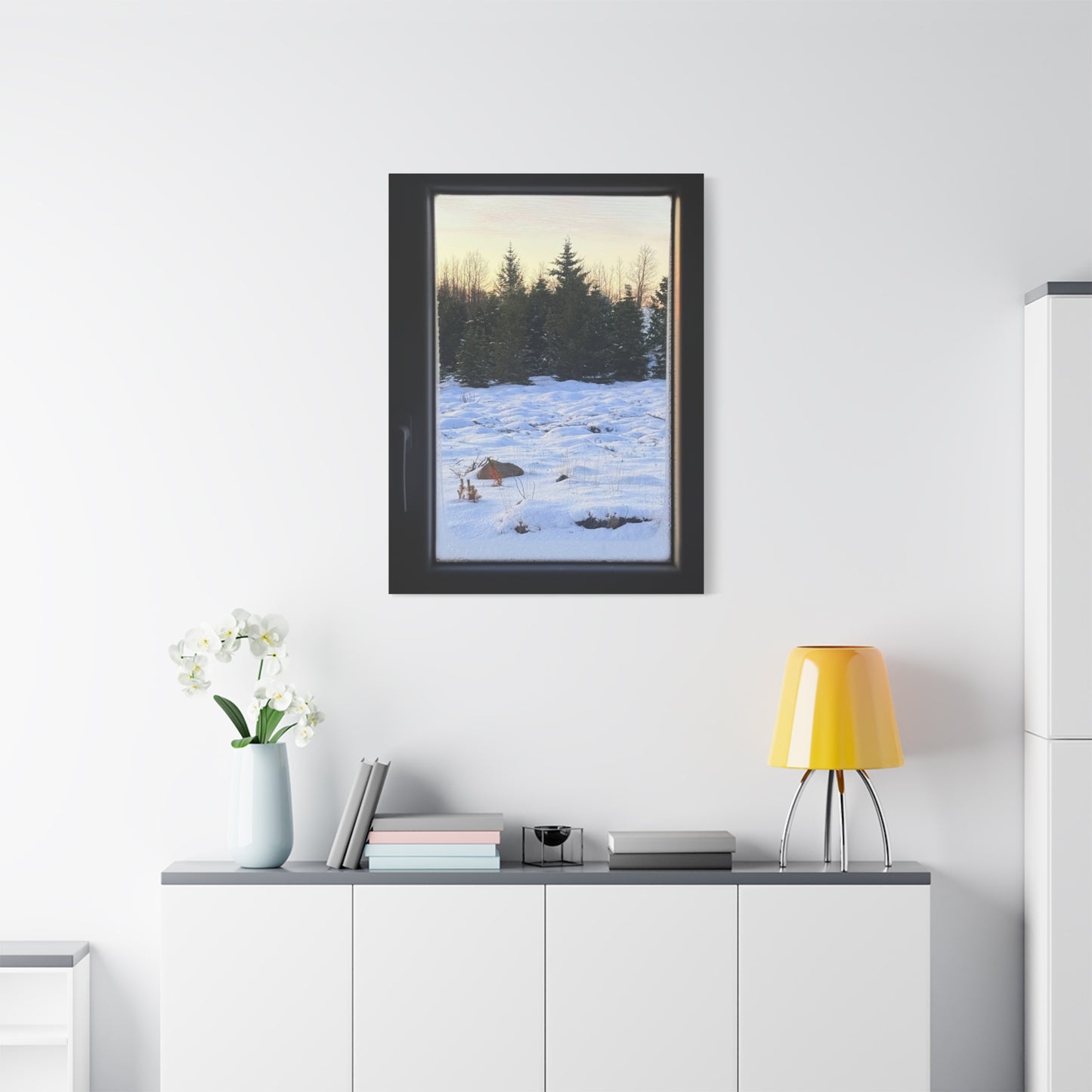 Serene Winter Landscape Art Print - Stretched Matte Canvas