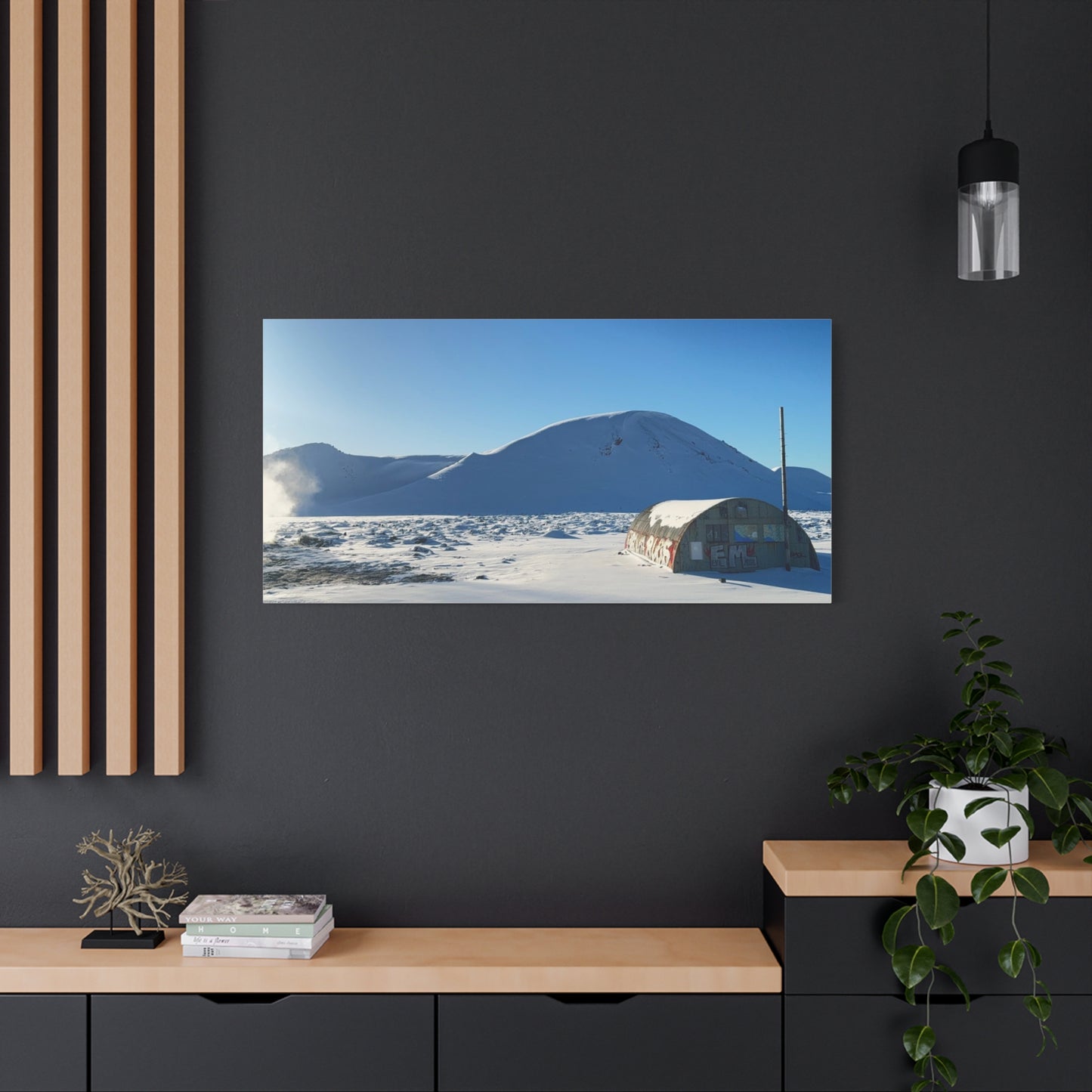 Snow-Covered Landscape Canvas Art - Stretched Matte Print