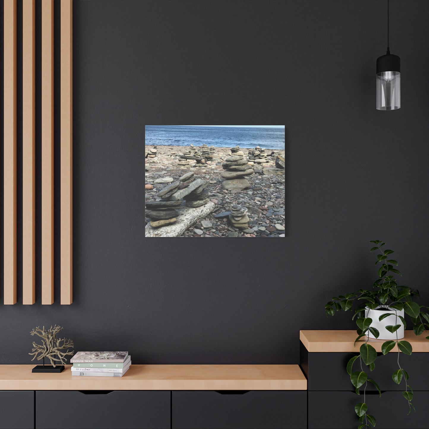 Tranquil Stone Stack Canvas Wall Art, Inspirational Home Decor, Serenity Gift, Nature Photography, Relaxing Living Room Art