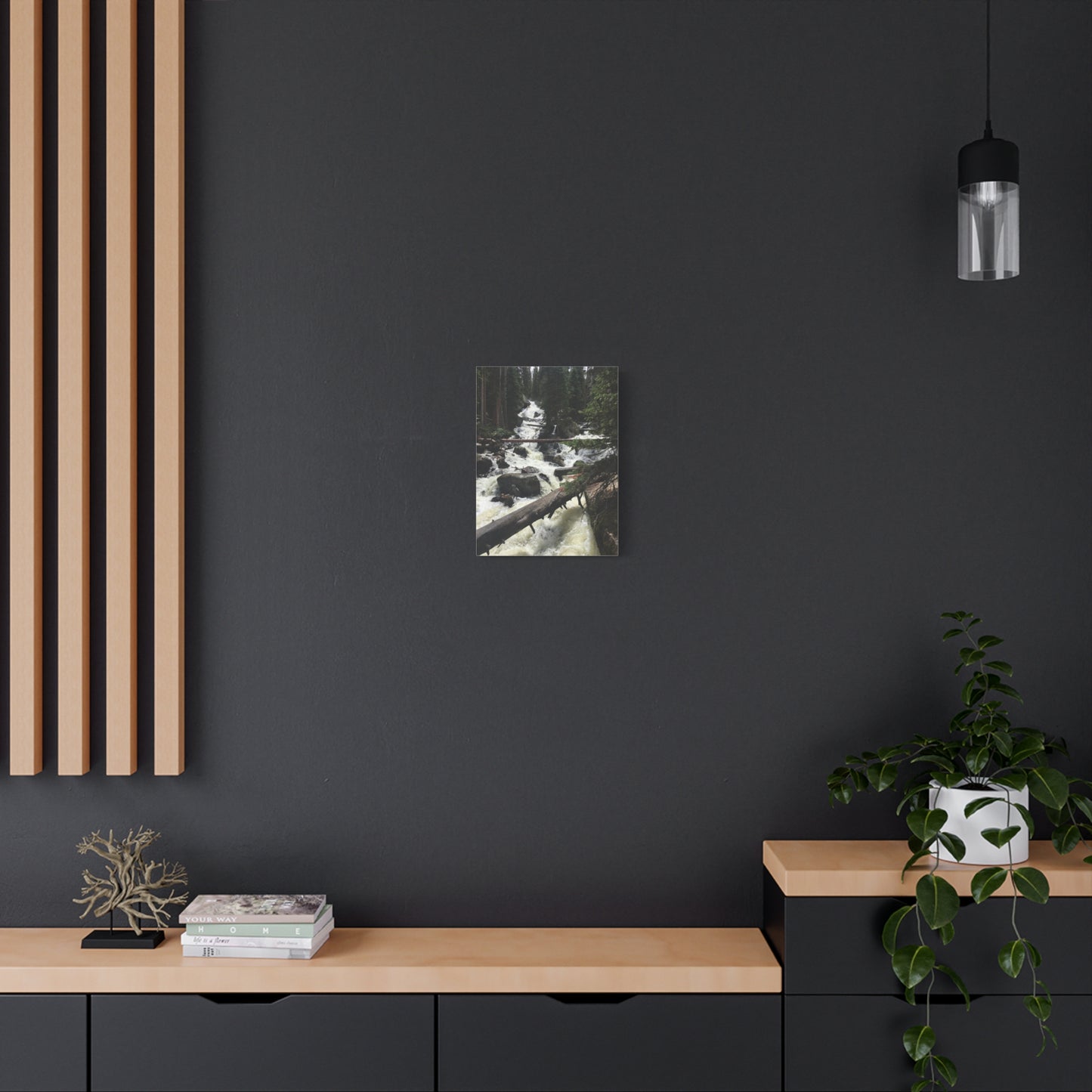 Nature Waterfall Canvas Art - Stretched Matte Wall Decor