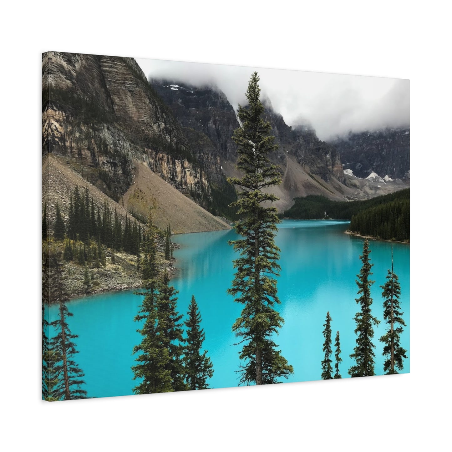 Scenic Landscape Canvas Wall Art - Tranquil Mountain Lake Decor