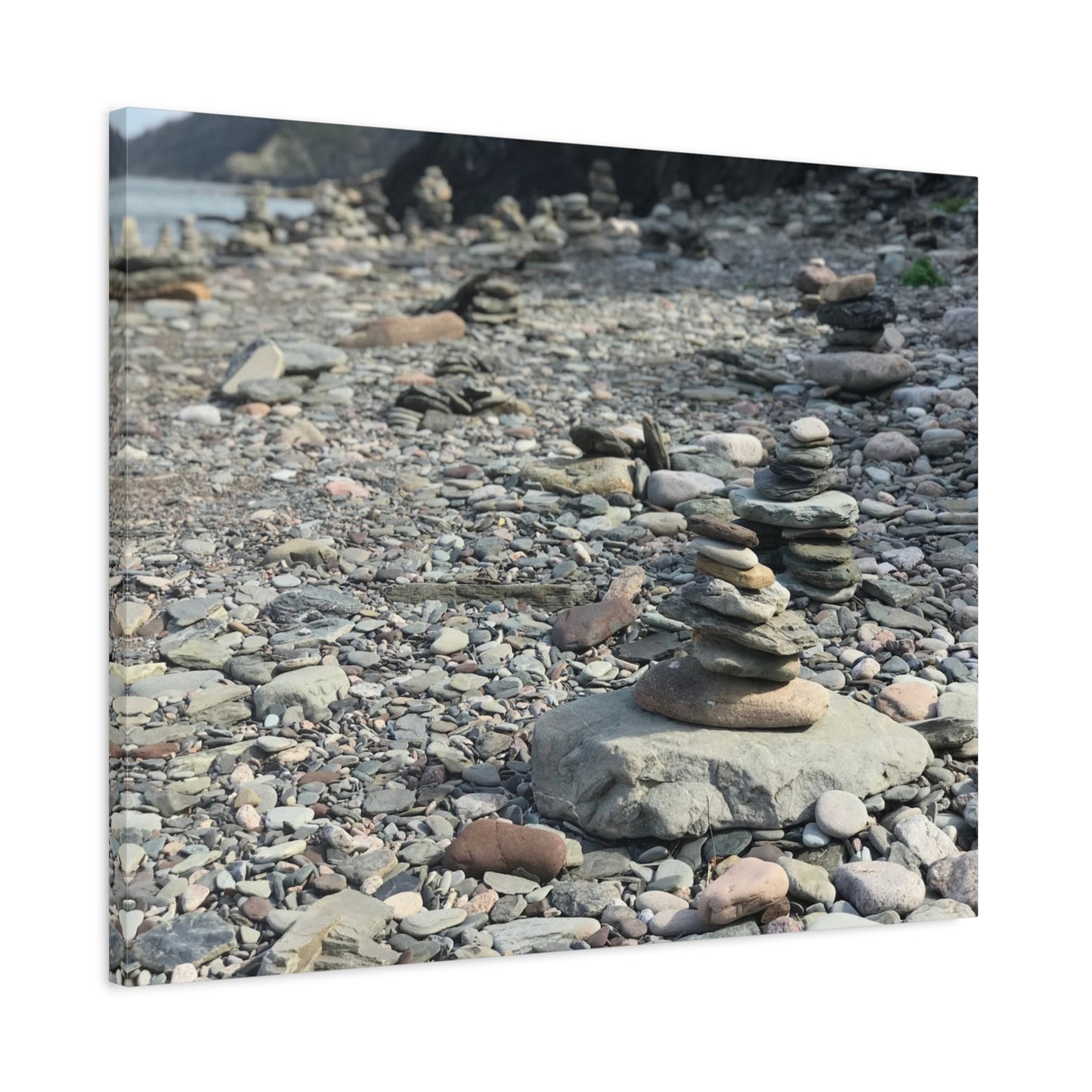 Serene Rock Balancing Canvas Art - 1.25" Matte Stretched Wall Décor