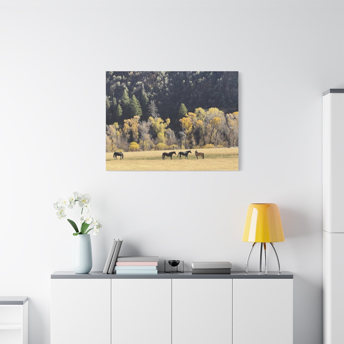 Scenic Horse Canvas Print - Rustic Wall Art for Nature Lovers