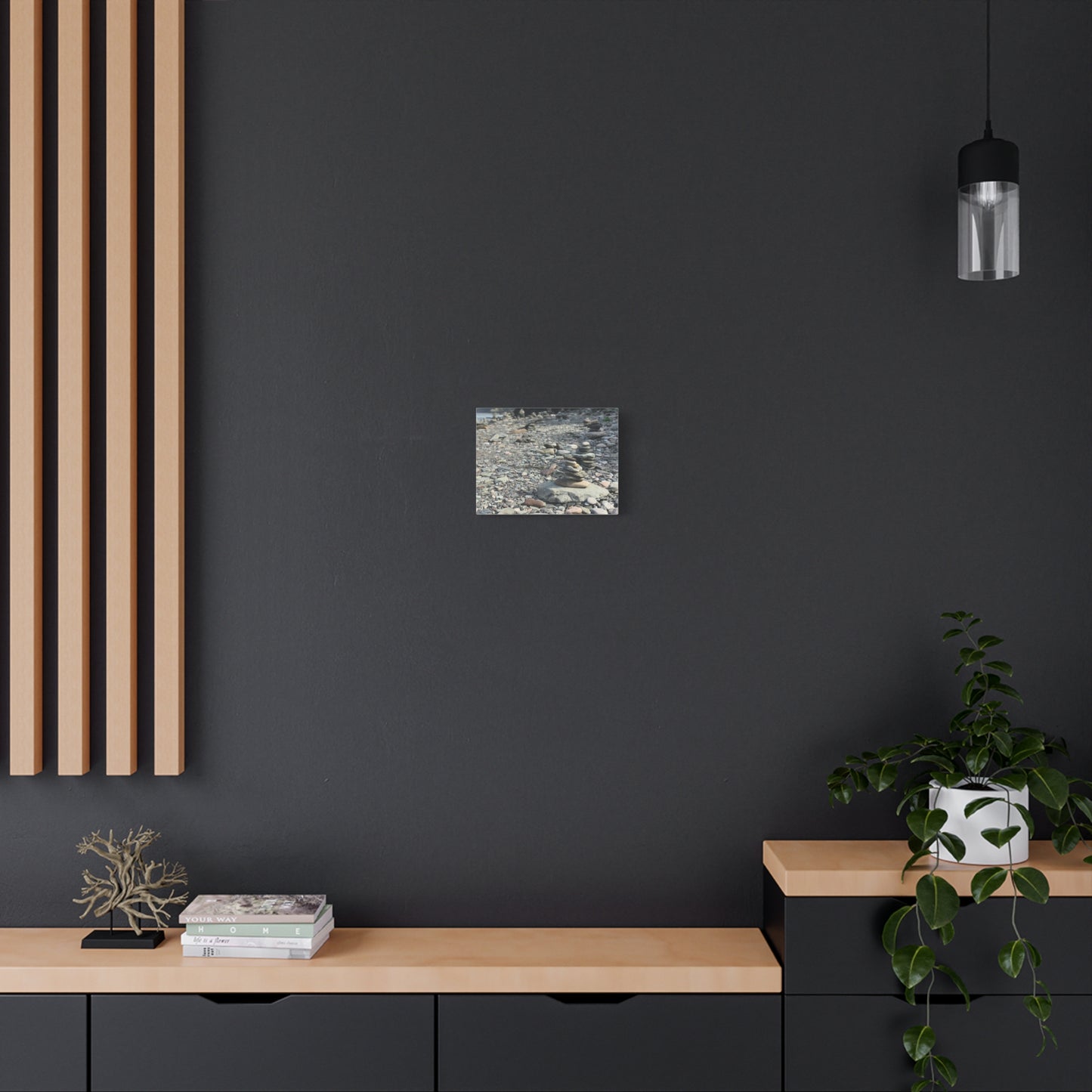 Serene Rock Balancing Canvas Art - 1.25" Matte Stretched Wall Décor