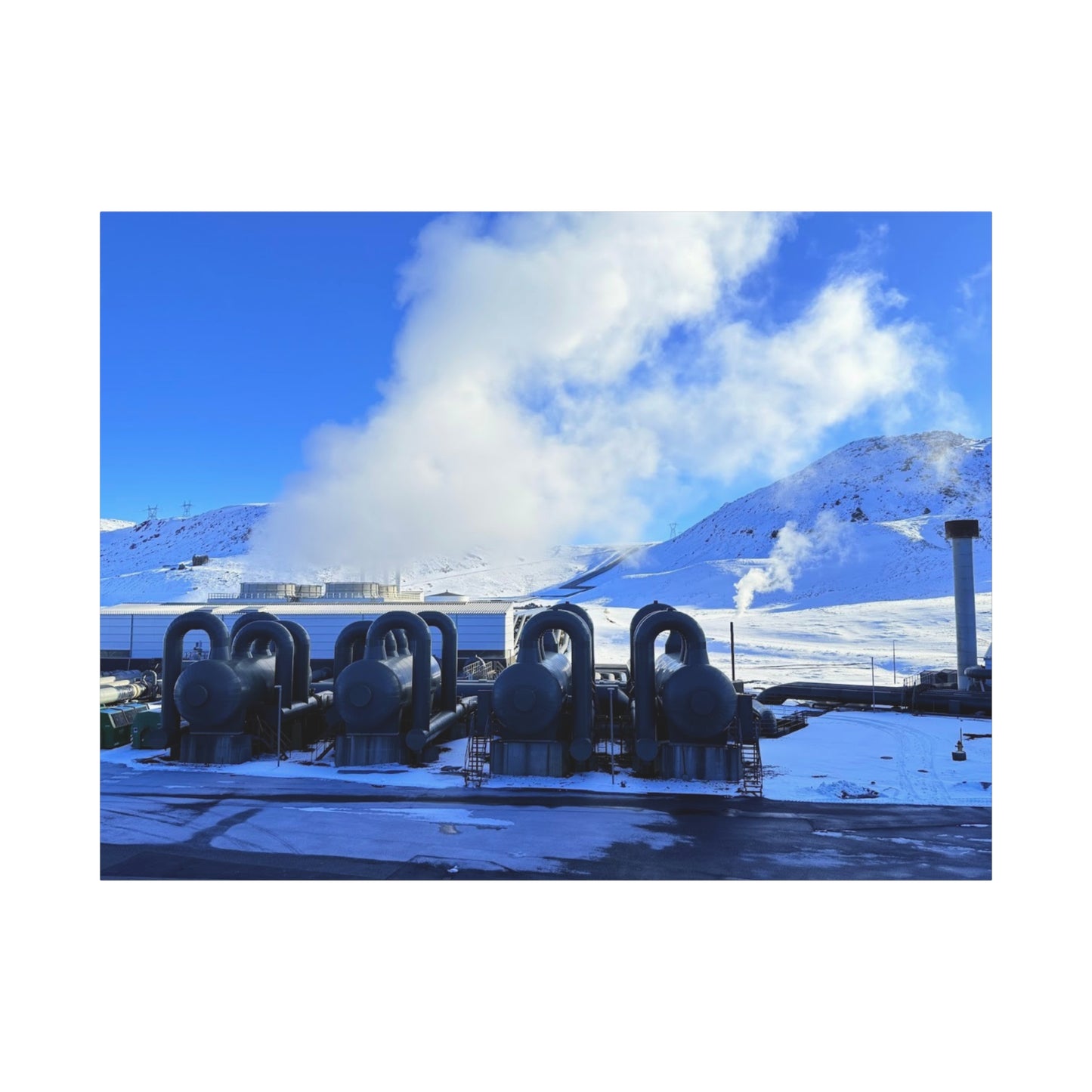 Industrial Landscape Canvas Print - 1.25" Stretched Art Iceland Hydroelectric plant