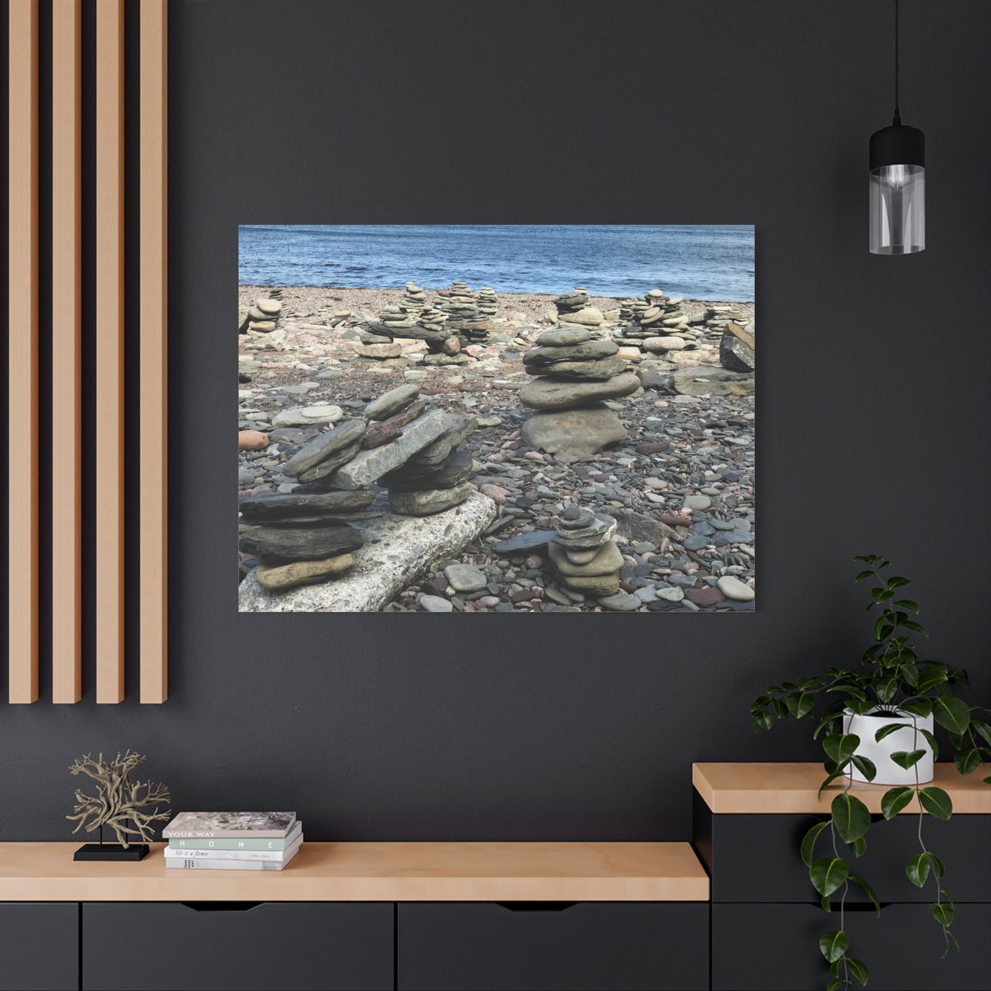 Tranquil Stone Stack Canvas Wall Art, Inspirational Home Decor, Serenity Gift, Nature Photography, Relaxing Living Room Art