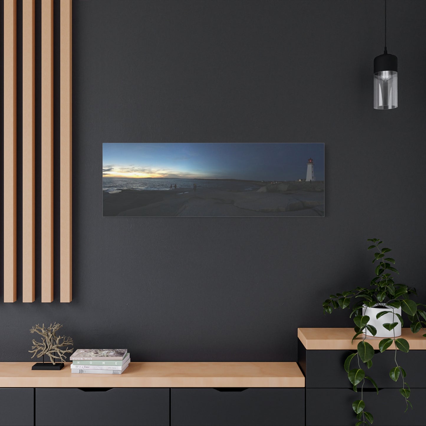 Stretched Canvas Art Print - Scenic Lighthouse Sunset Peggys Cove