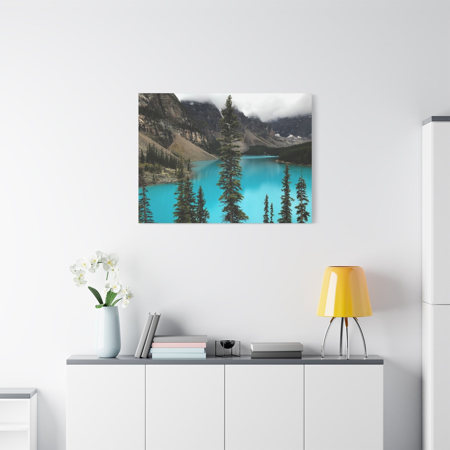 Scenic Landscape Canvas Wall Art - Tranquil Mountain Lake Decor