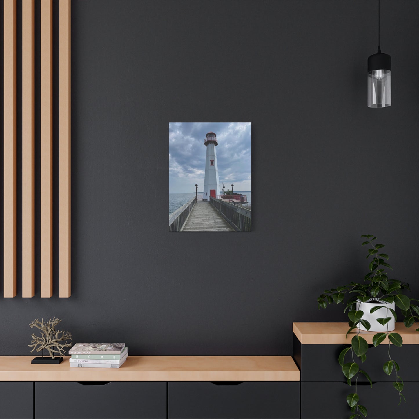 Coastal Lighthouse Canvas Art Print - 12x16 Stretched Wall Decor