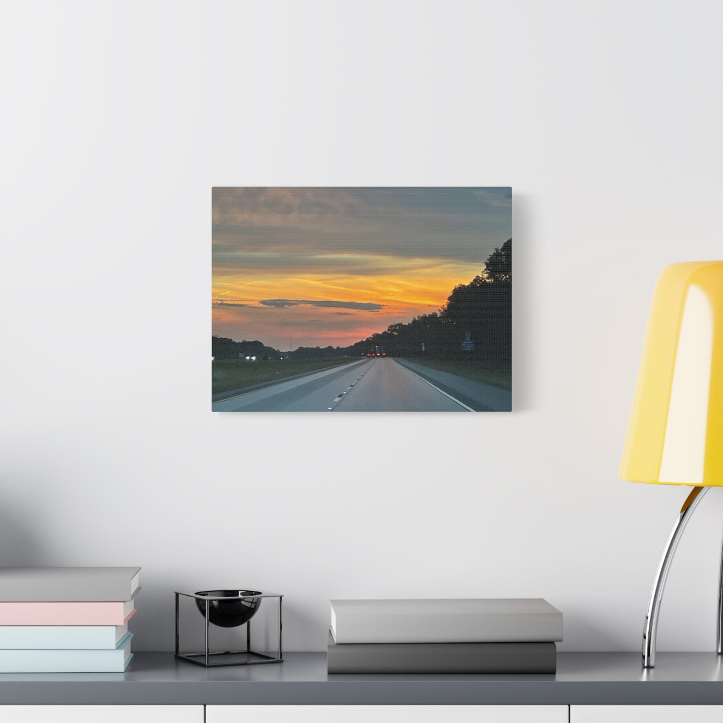 Sunset Roadway Canvas Print - Matte Stretched Artwork