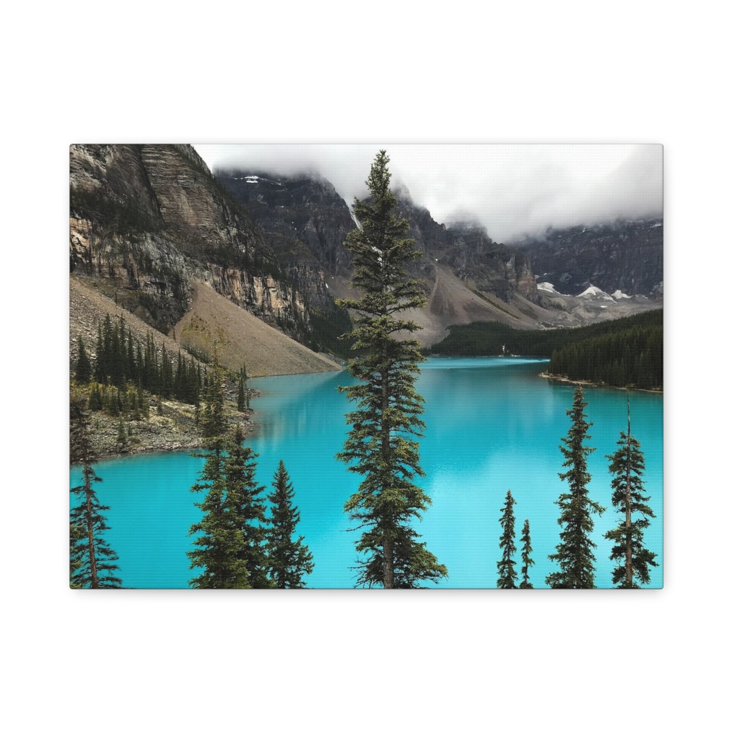 Scenic Landscape Canvas Wall Art - Tranquil Mountain Lake Decor
