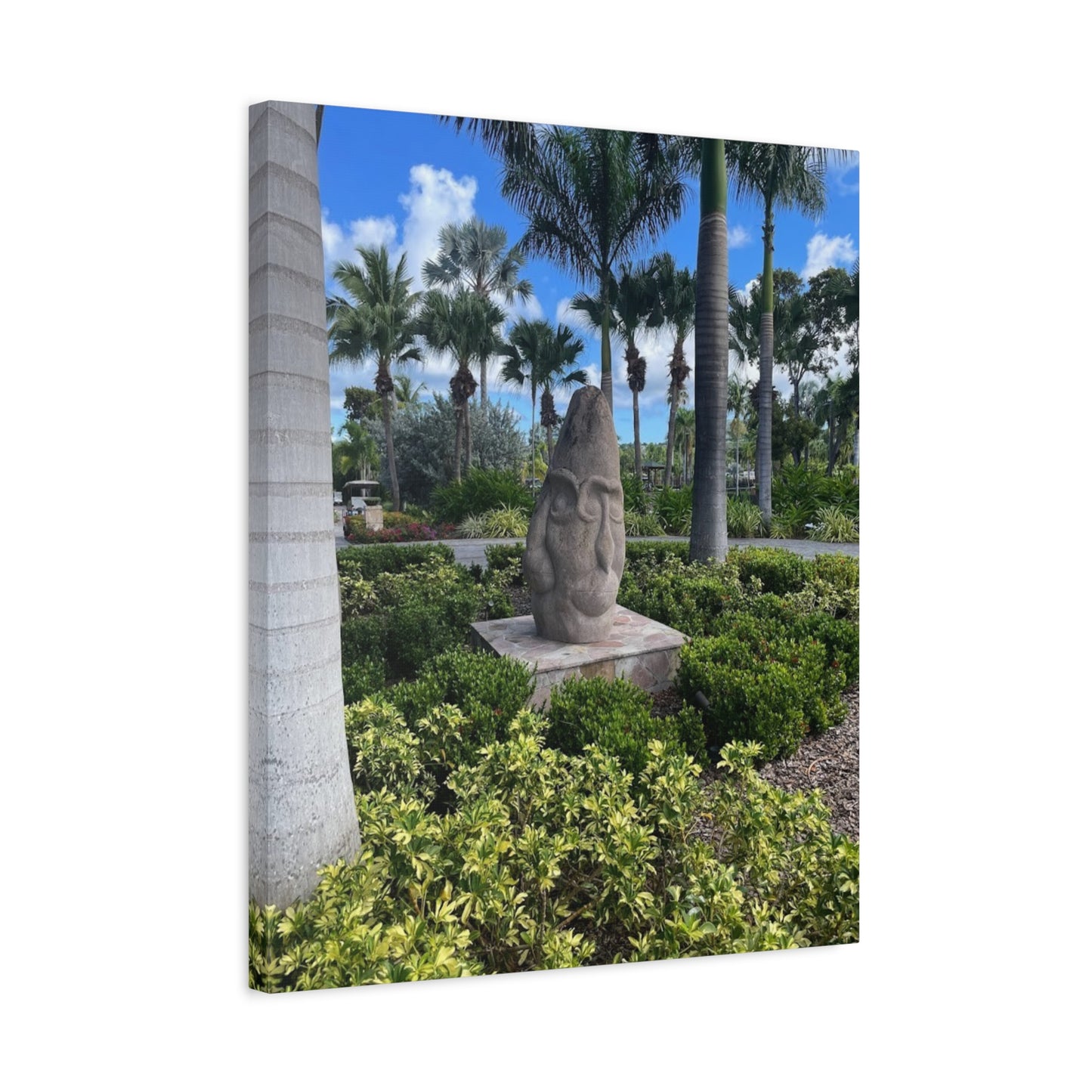 Nature-Inspired Stretched Canvas Art - Tranquil Garden Sculpture