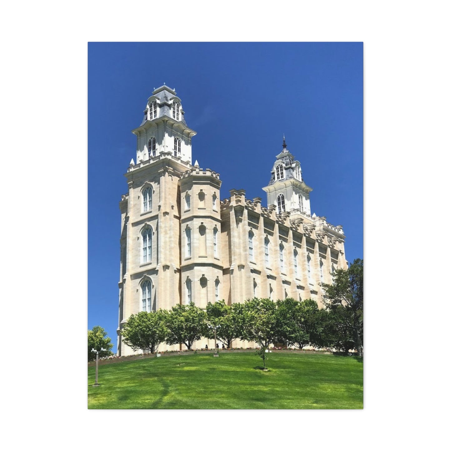 Matte Canvas Wall Art - Beautiful Architectural Print for Home Décor Manti Temple LDS