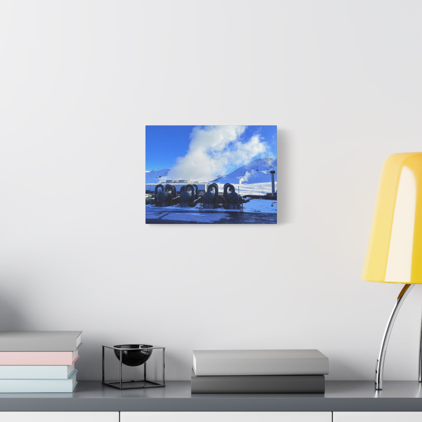 Industrial Landscape Canvas Print - 1.25" Stretched Art Iceland Hydroelectric plant