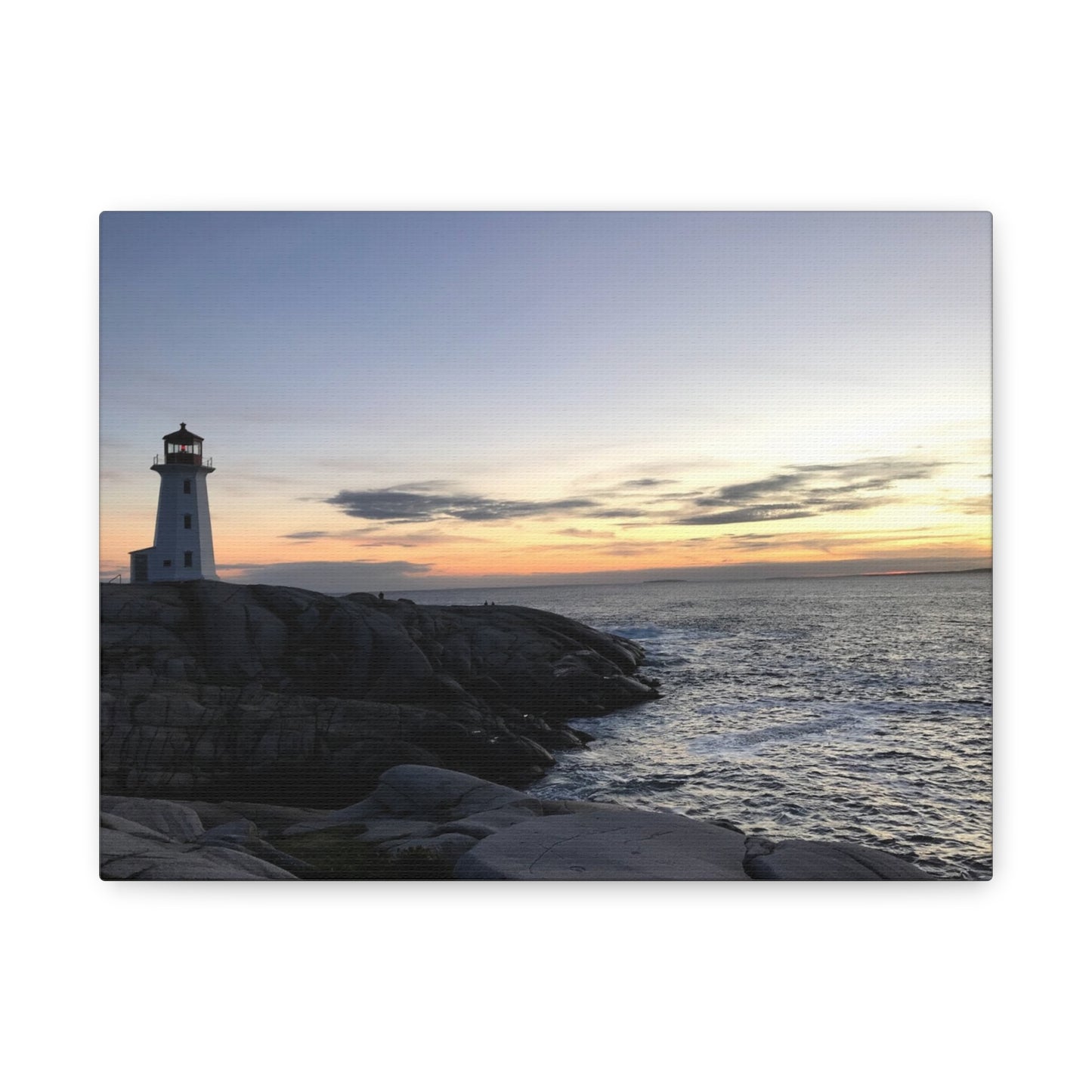 Sunset Lighthouse Canvas Print - Coastal Decor for Beach Lovers Peggys Cove