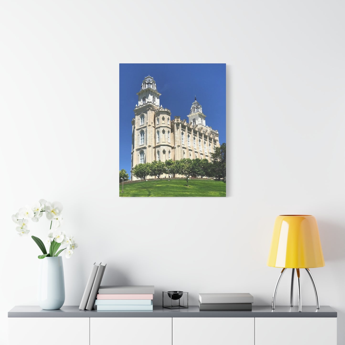 Matte Canvas Wall Art - Beautiful Architectural Print for Home Décor Manti Temple LDS