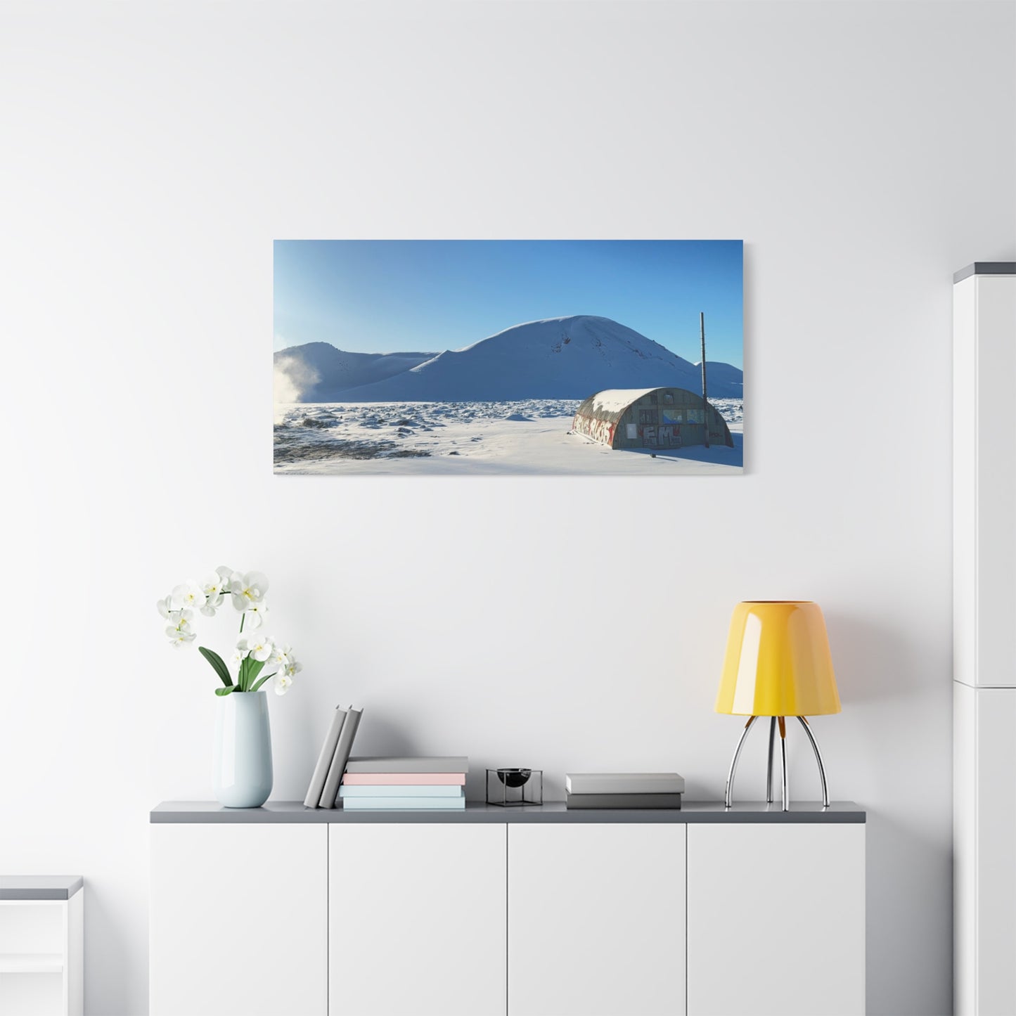 Snow-Covered Landscape Canvas Art - Stretched Matte Print