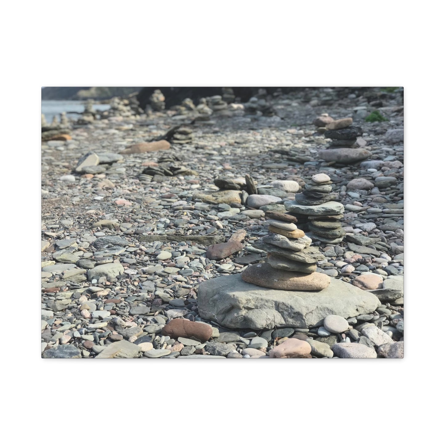 Serene Rock Balancing Canvas Art - 1.25" Matte Stretched Wall Décor
