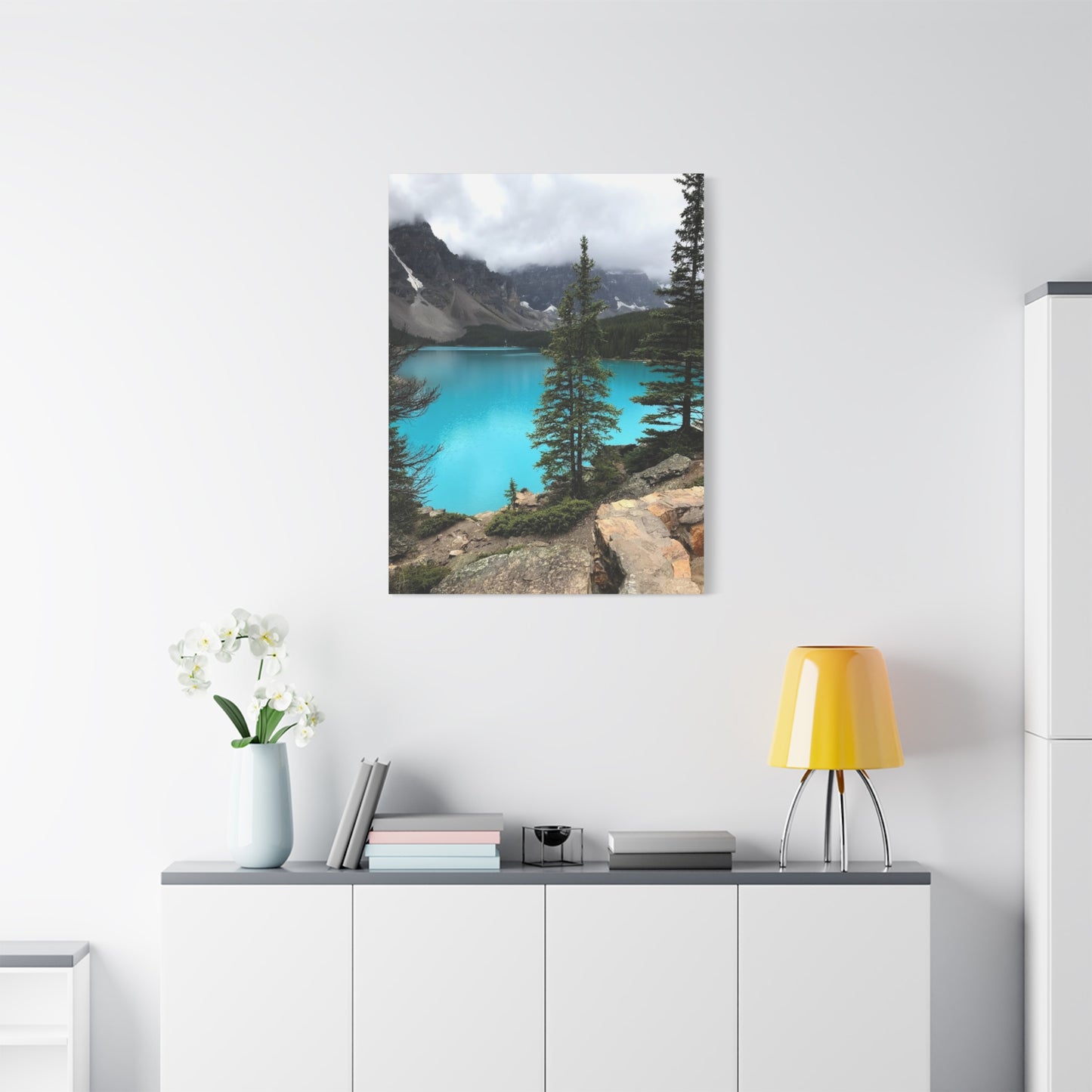 Nature Canvas Print - Tranquil Mountain Lake Art for Home Decor