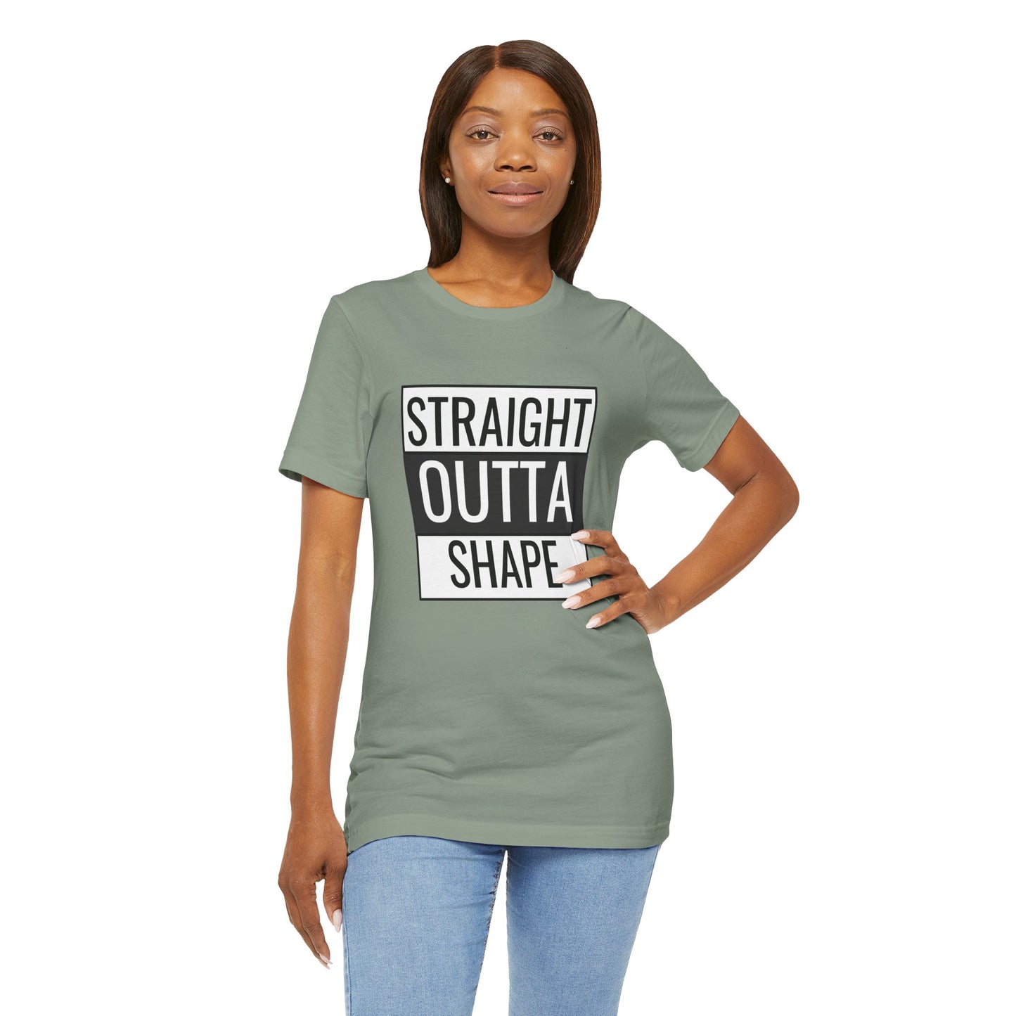 Straight Outta Shape Unisex Tee - Funny Workout T-Shirt for Fitness Enthusiasts