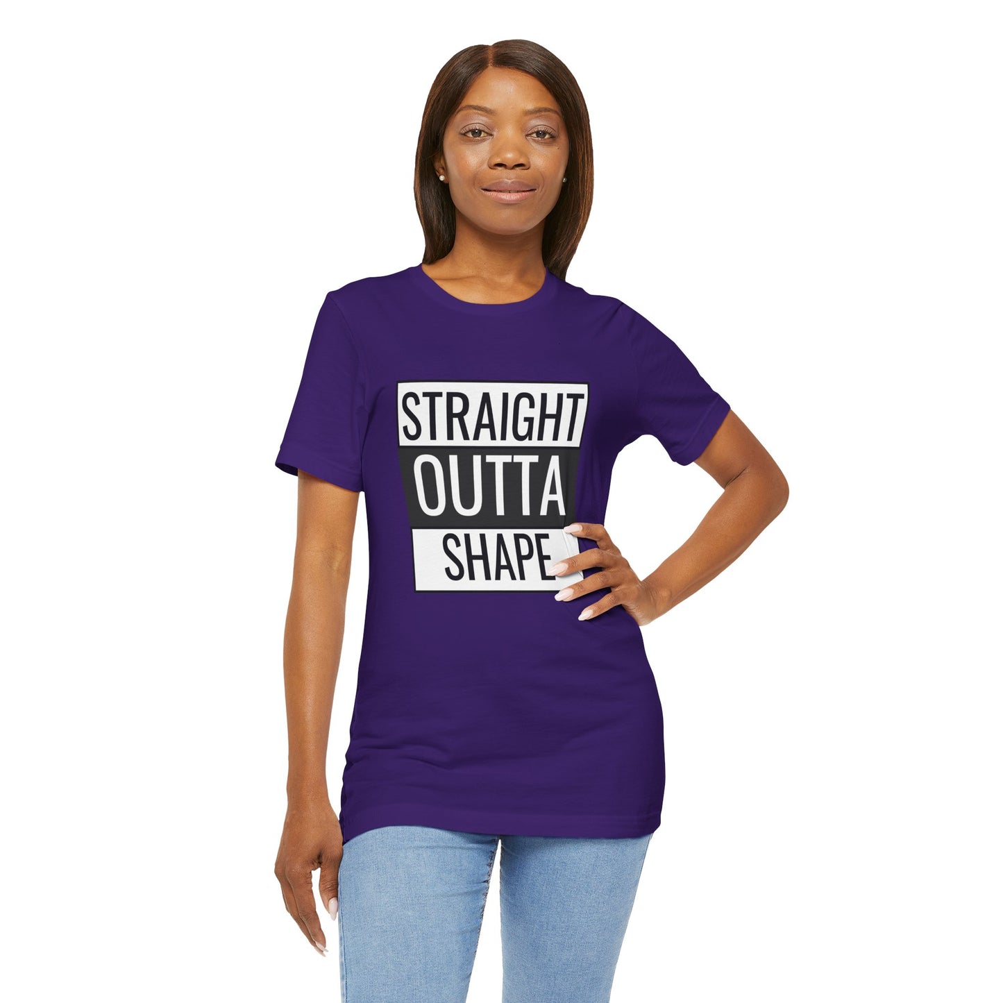 Straight Outta Shape Unisex Tee - Funny Workout T-Shirt for Fitness Enthusiasts