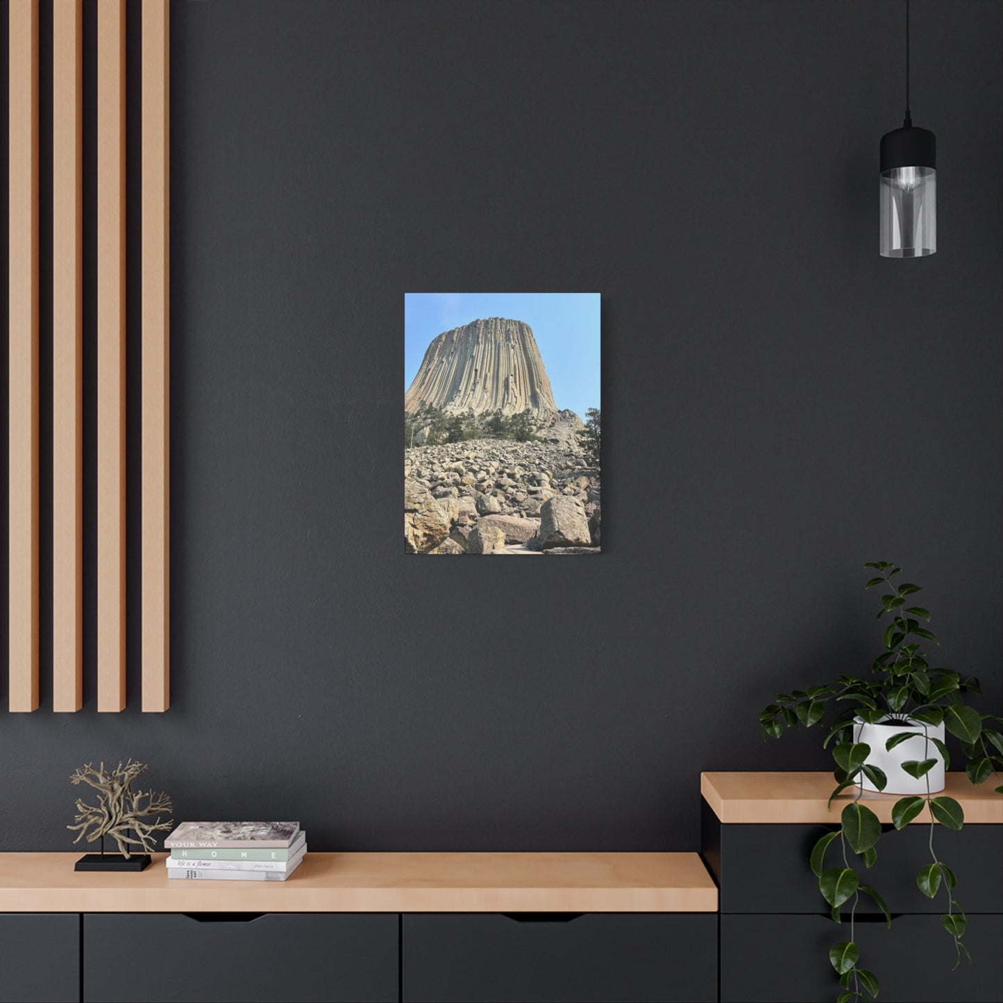 Nature Art Canvas Print - Majestic Rock Formation Devil's Tower