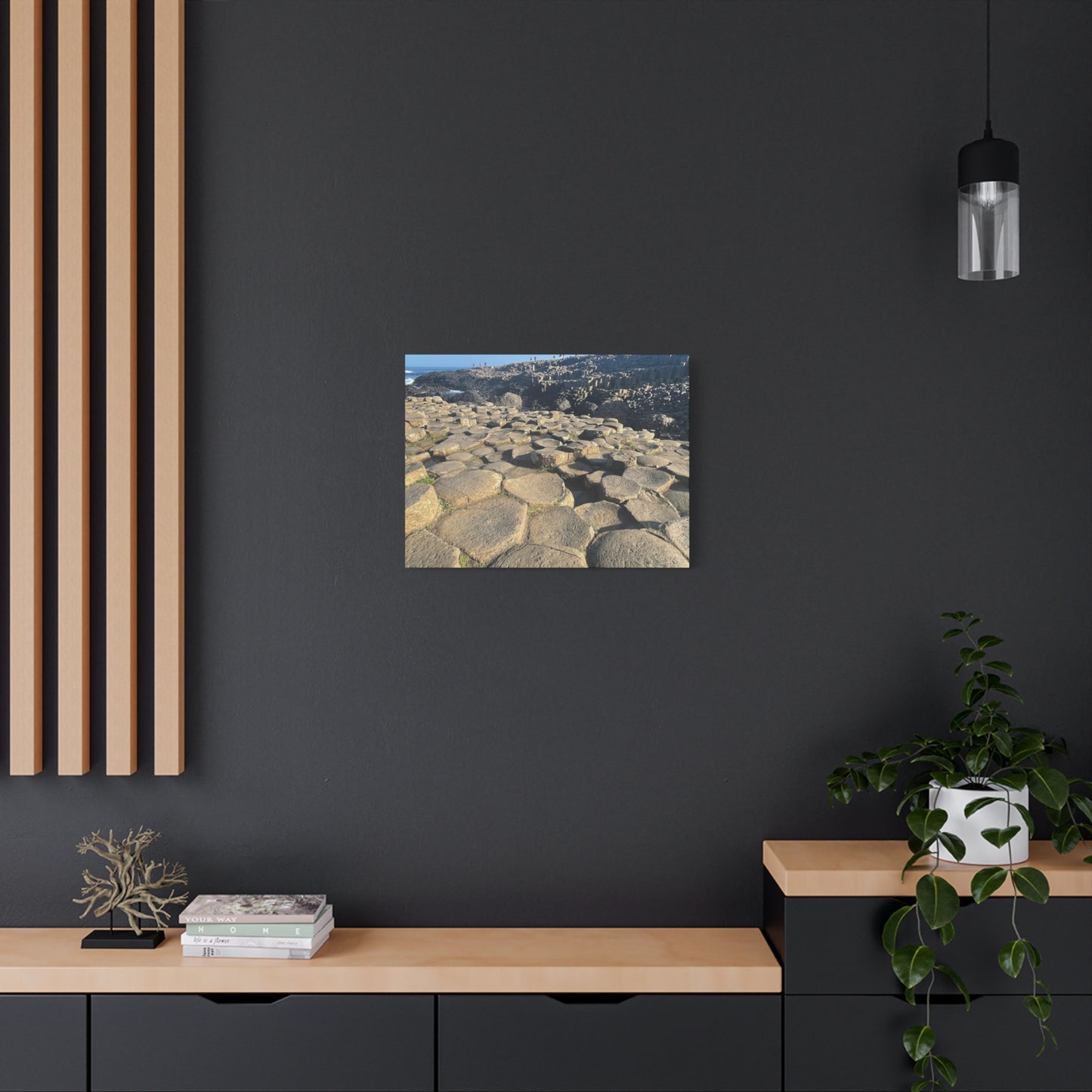 Hexagonal Rock Formation Matte Canvas Wall Art Basalt Columns Ireland