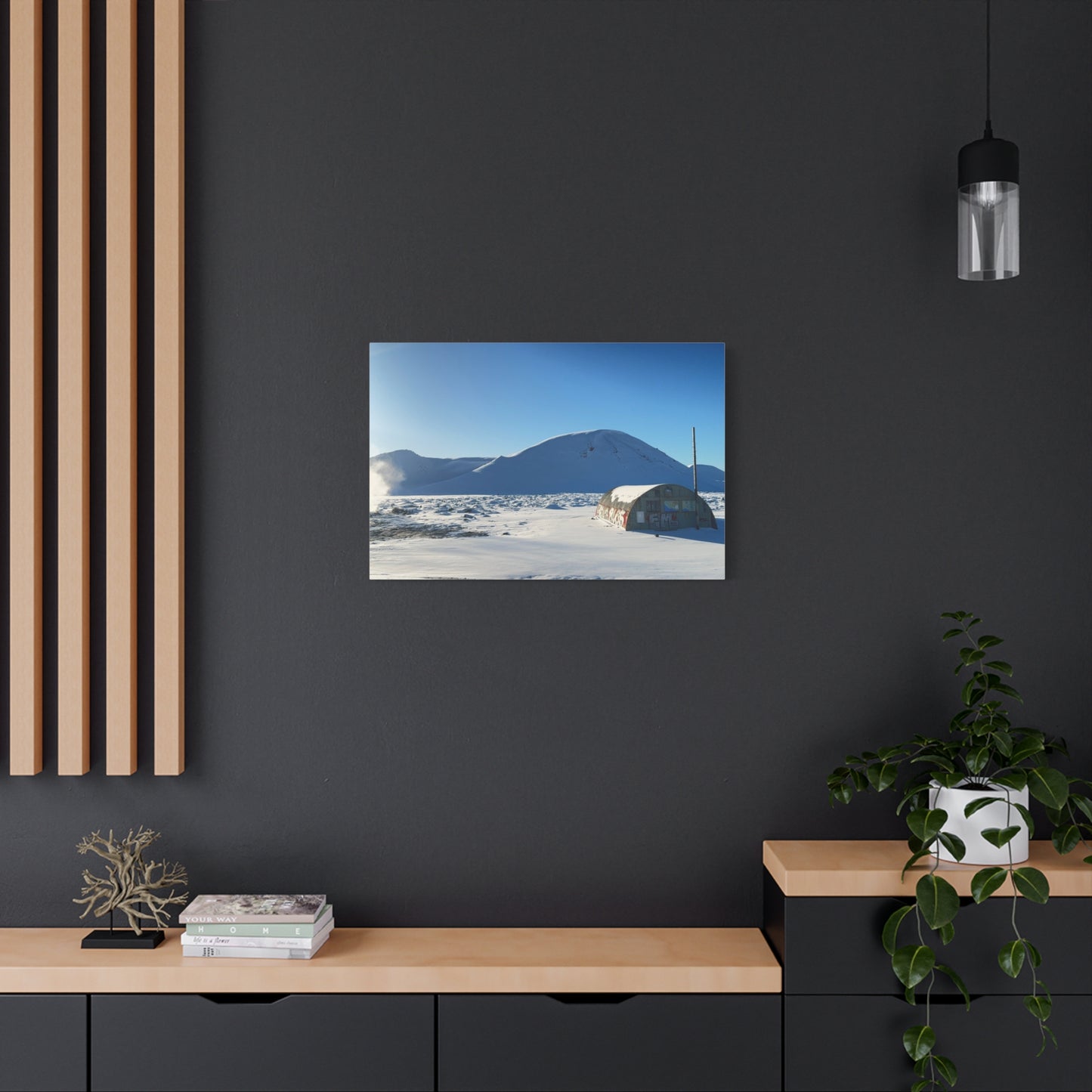 Snow-Covered Landscape Canvas Art - Stretched Matte Print