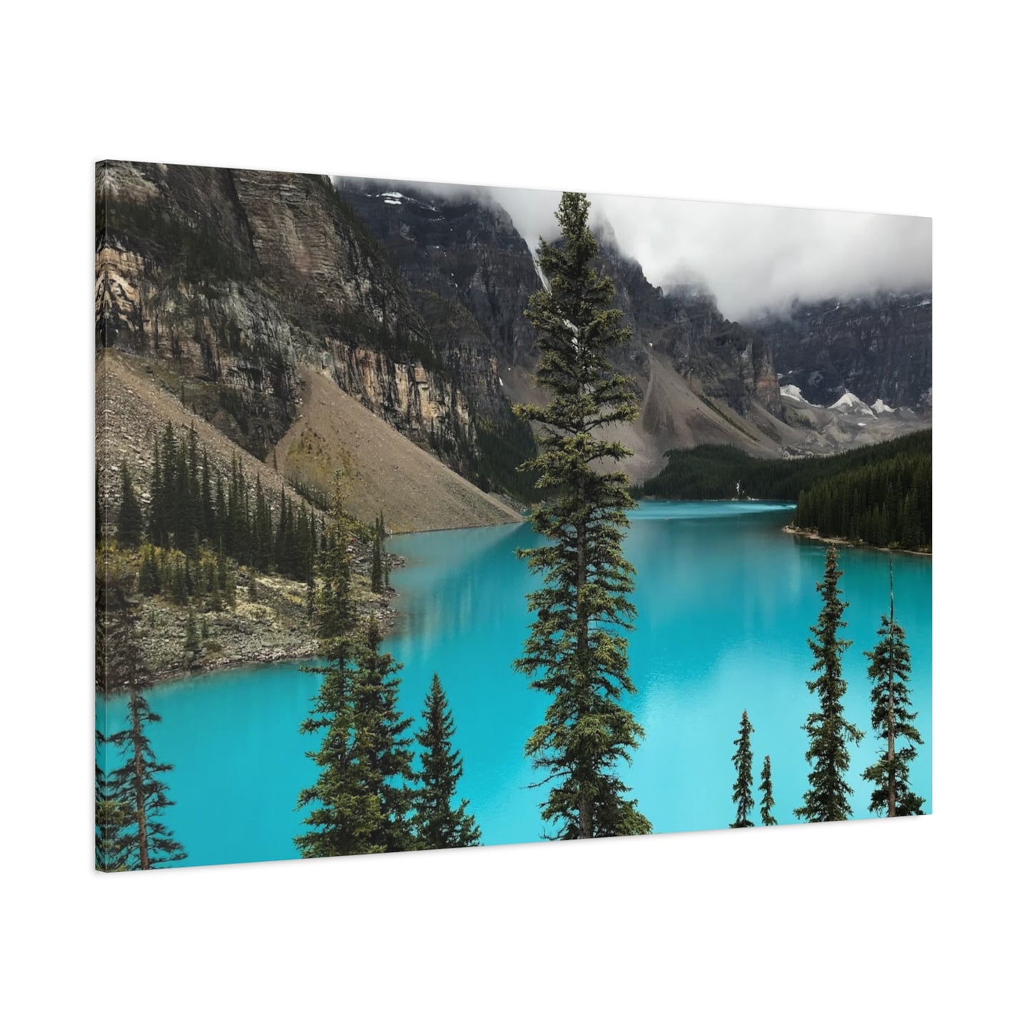 Scenic Landscape Canvas Wall Art - Tranquil Mountain Lake Decor