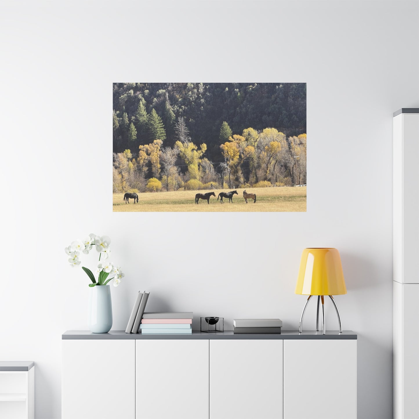 Scenic Horse Canvas Print - Rustic Wall Art for Nature Lovers