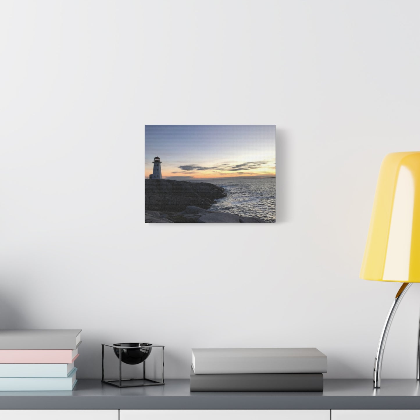 Sunset Lighthouse Canvas Print - Coastal Decor for Beach Lovers Peggys Cove