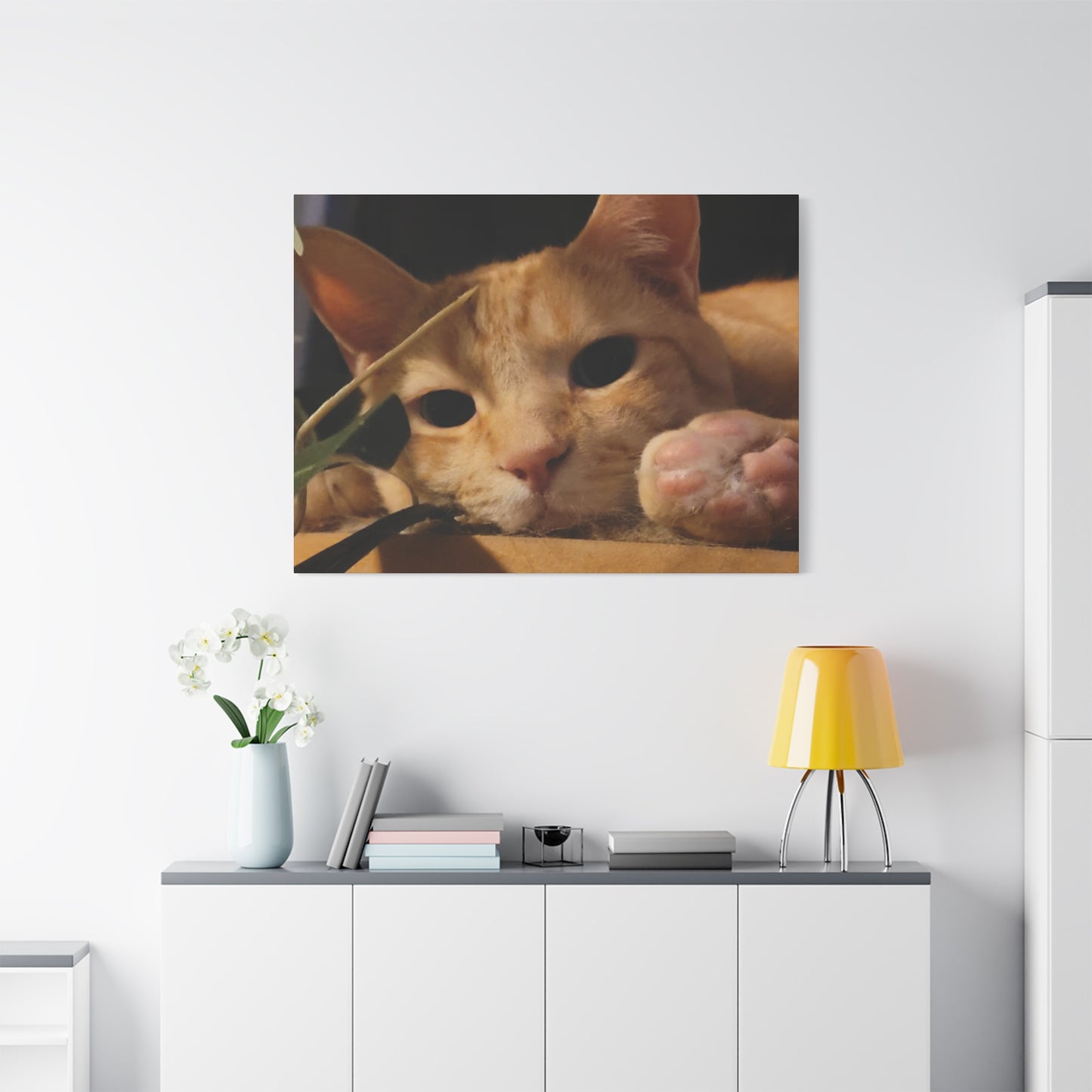 Cozy Cat Canvas Art - Stretched Matte Print for Cat Lovers
