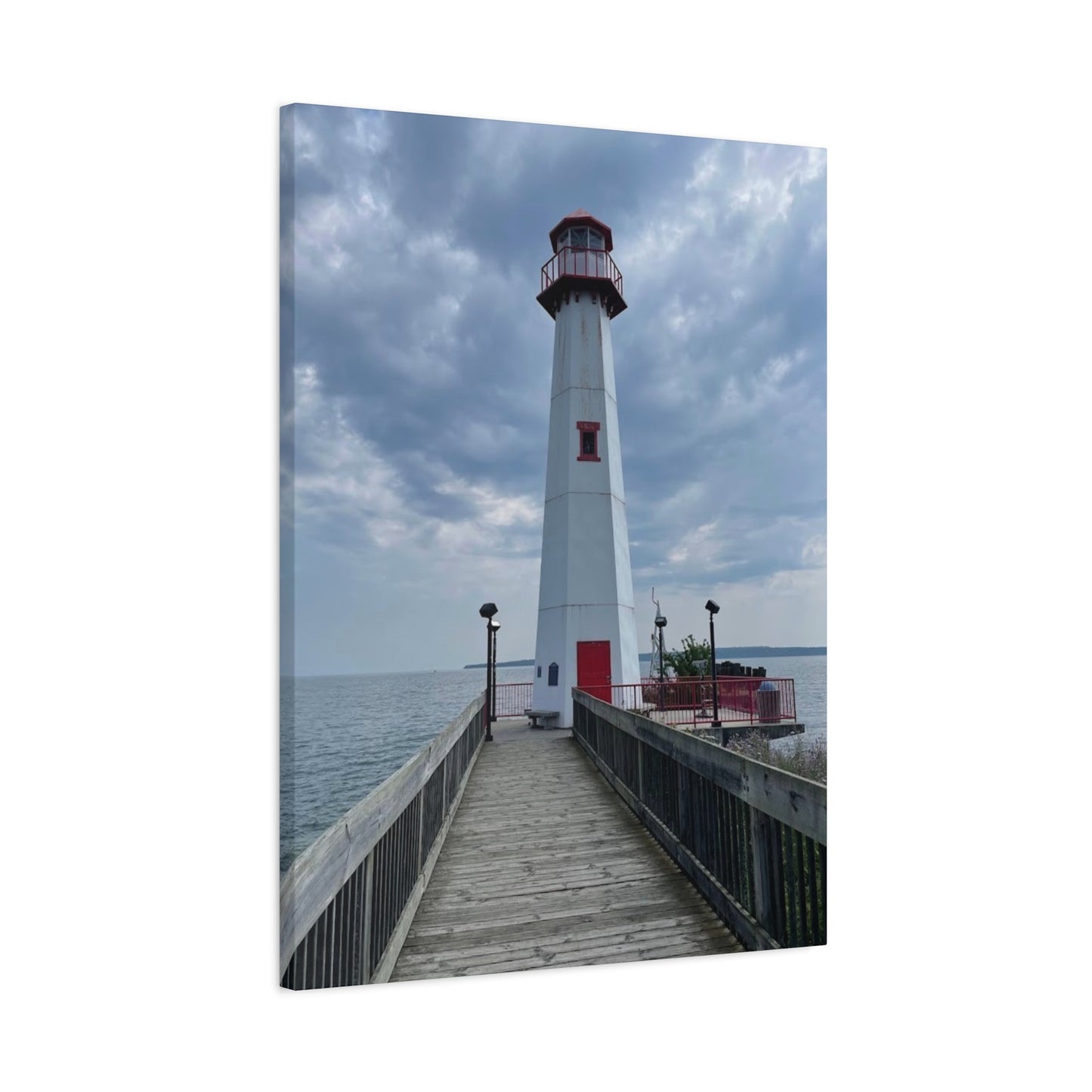 Coastal Lighthouse Canvas Art Print - 12x16 Stretched Wall Decor