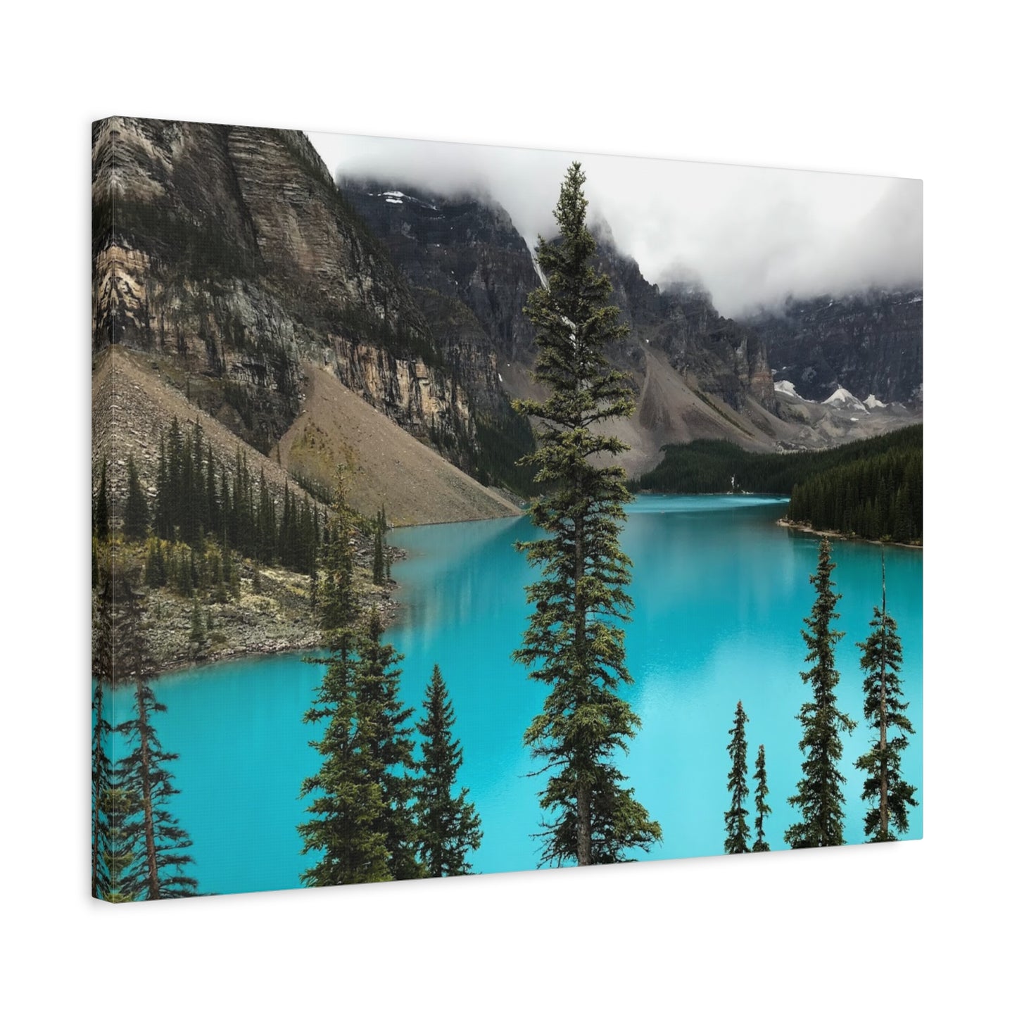 Scenic Landscape Canvas Wall Art - Tranquil Mountain Lake Decor