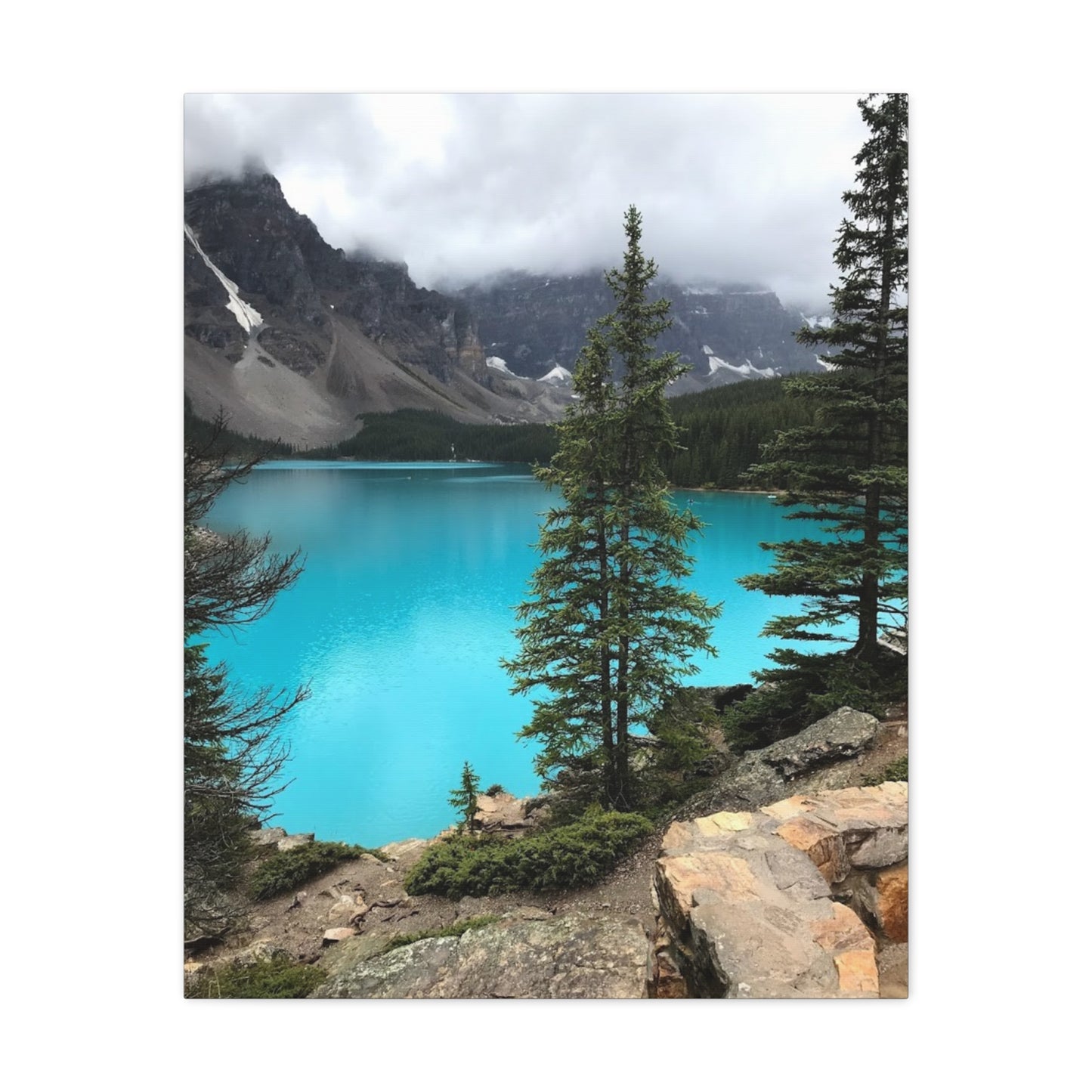 Nature Canvas Print - Tranquil Mountain Lake Art for Home Decor
