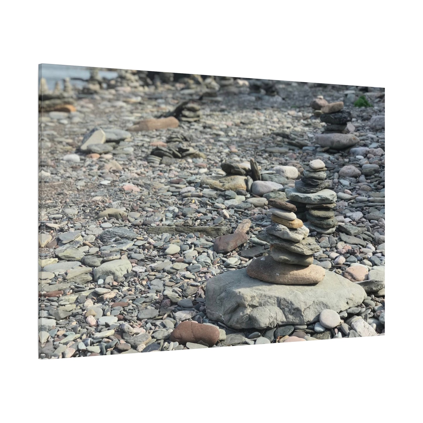 Serene Rock Balancing Canvas Art - 1.25" Matte Stretched Wall Décor