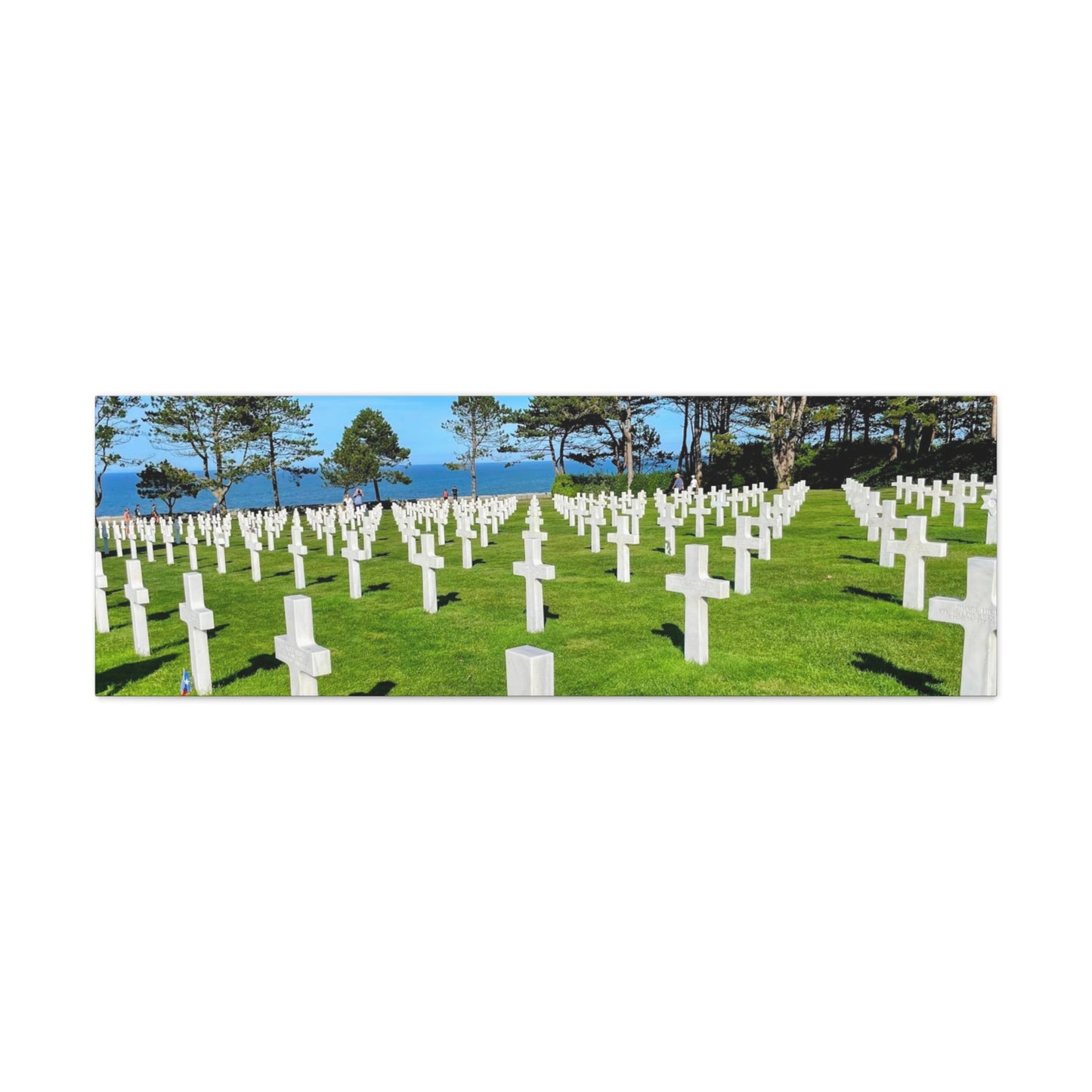Memorial Canvas Print - Serene Cemetery Scene for Remembrance Normandy American Cemetery