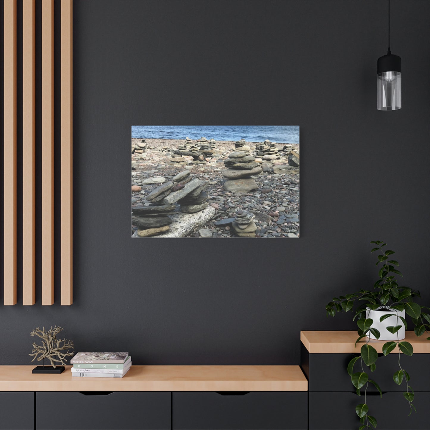 Tranquil Stone Stack Canvas Wall Art, Inspirational Home Decor, Serenity Gift, Nature Photography, Relaxing Living Room Art