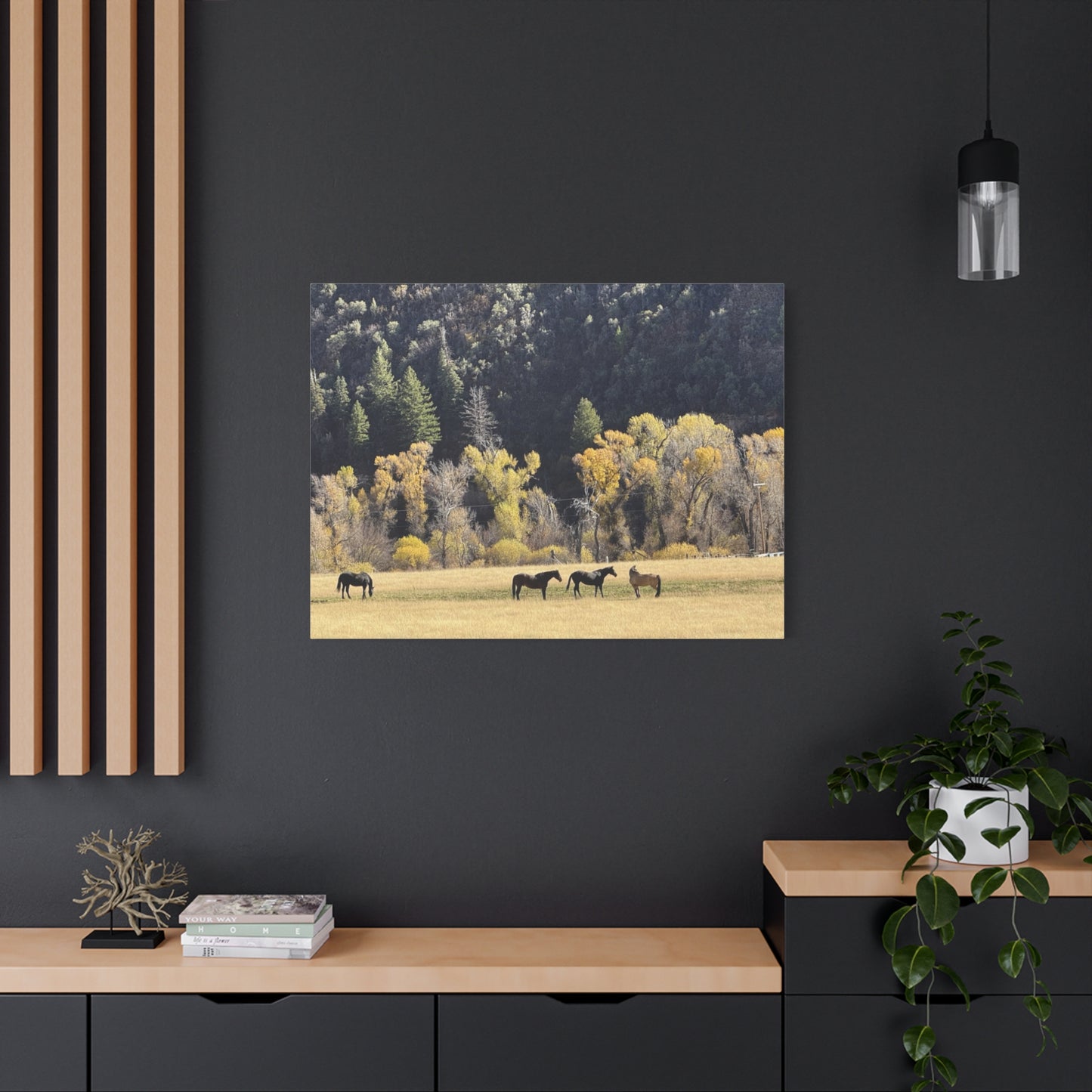 Scenic Horse Canvas Print - Rustic Wall Art for Nature Lovers