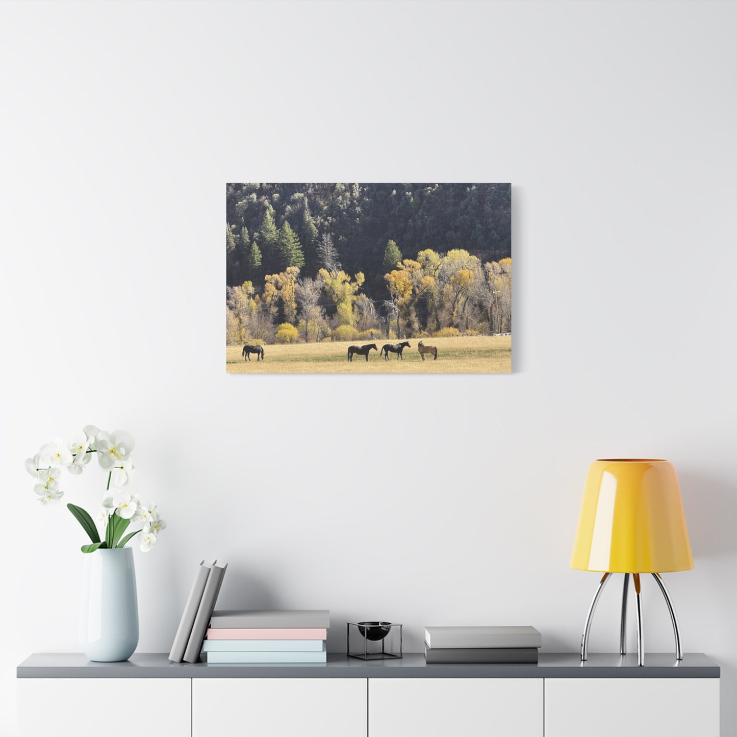 Scenic Horse Canvas Print - Rustic Wall Art for Nature Lovers