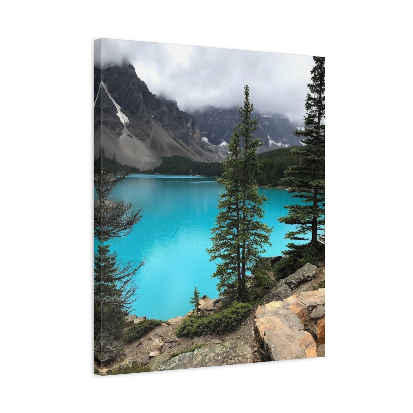 Nature Canvas Print - Tranquil Mountain Lake Art for Home Decor