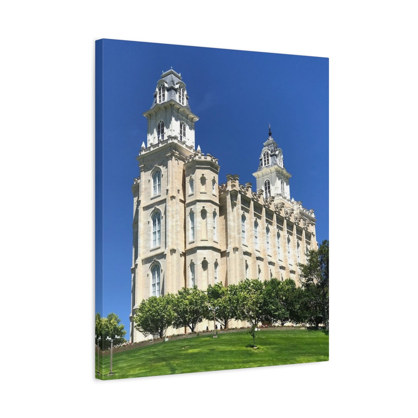 Matte Canvas Wall Art - Beautiful Architectural Print for Home Décor Manti Temple LDS