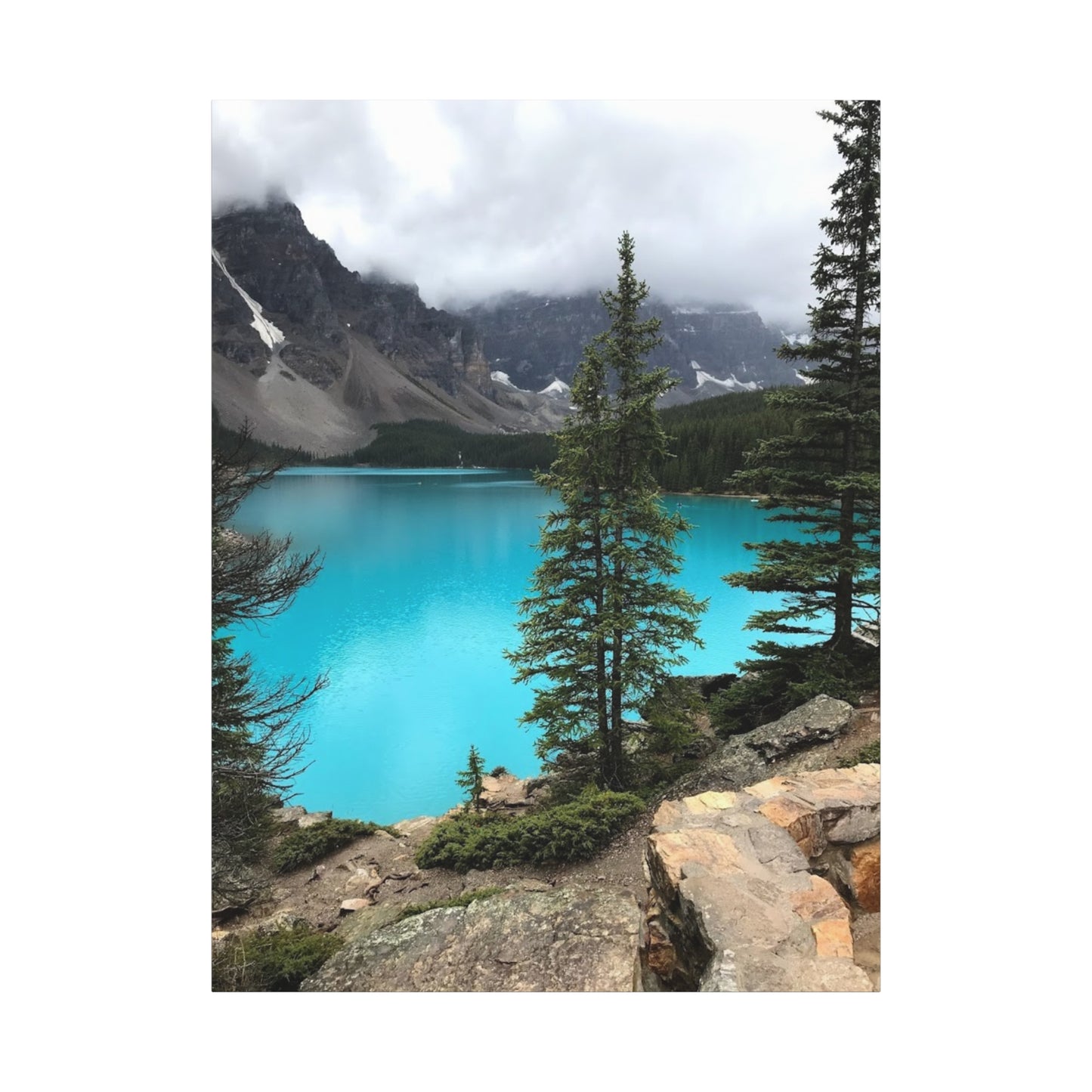 Nature Canvas Print - Tranquil Mountain Lake Art for Home Decor