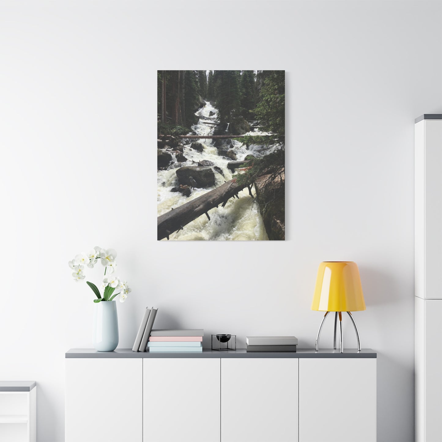 Nature Waterfall Canvas Art - Stretched Matte Wall Decor