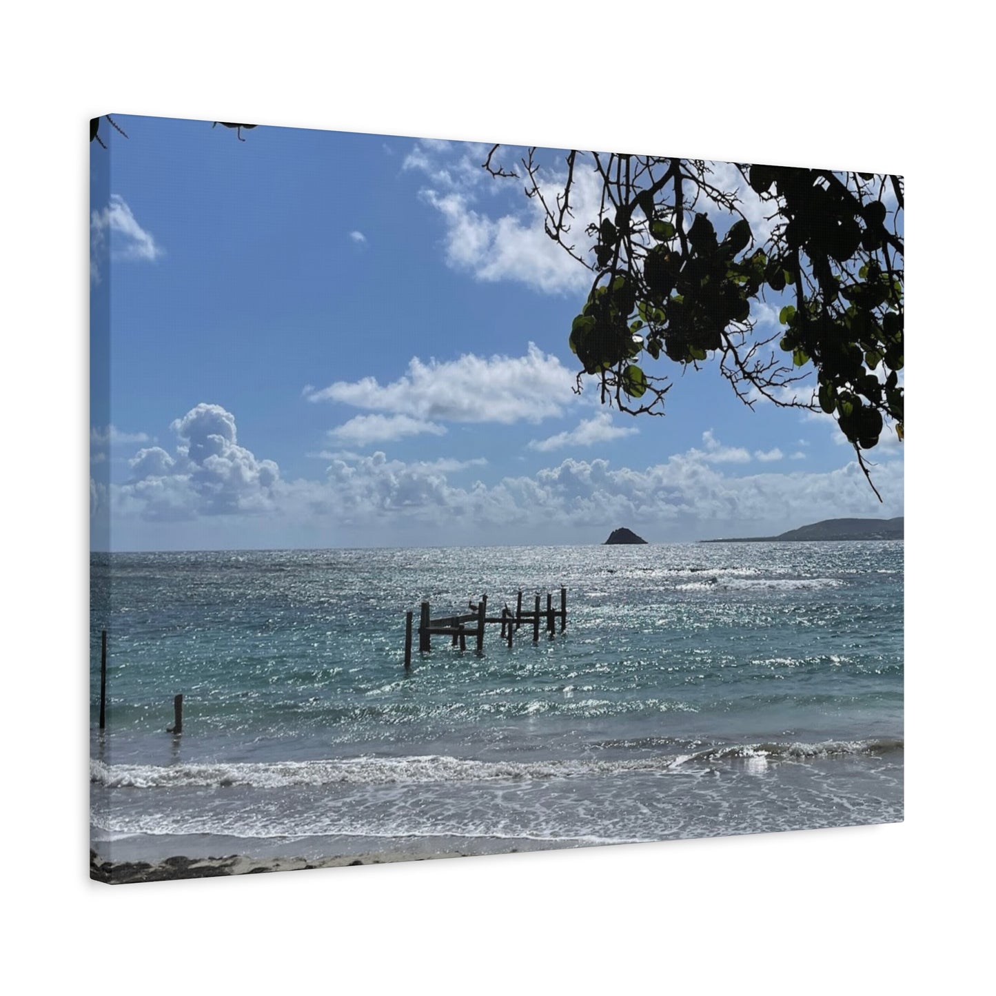 Coastal Serenity Canvas Art - 1.25" Stretched Wall Decor Nevis