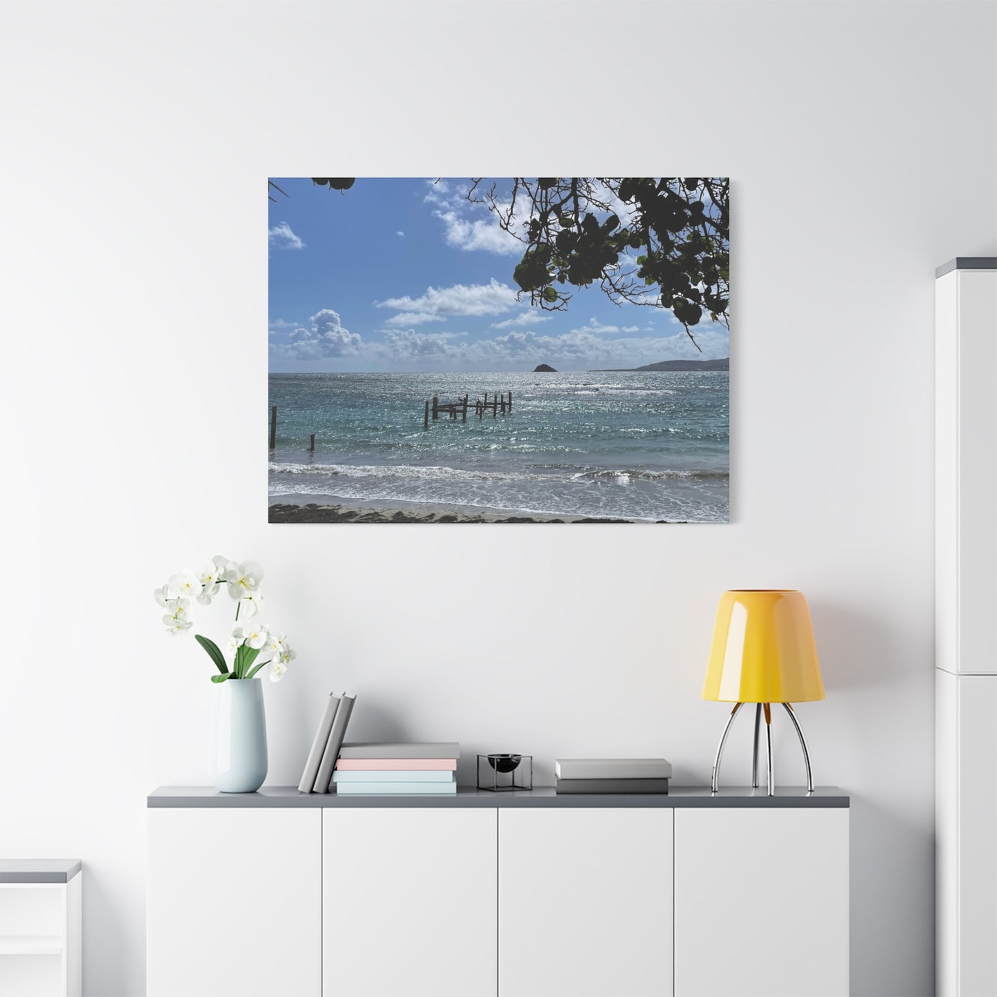 Coastal Serenity Canvas Art - 1.25" Stretched Wall Decor Nevis